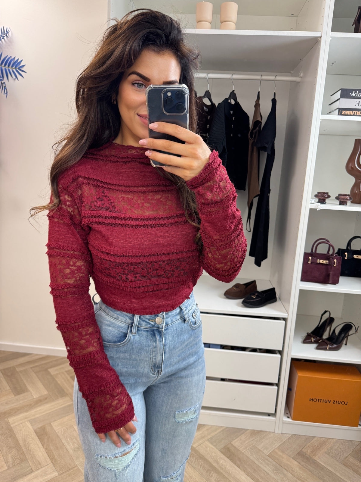 Top Bobby Lace Bordeaux 22005