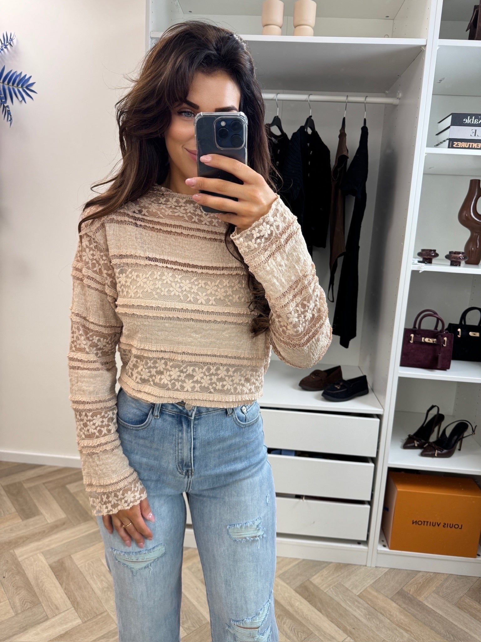 Top Bobby Lace Beige 22005