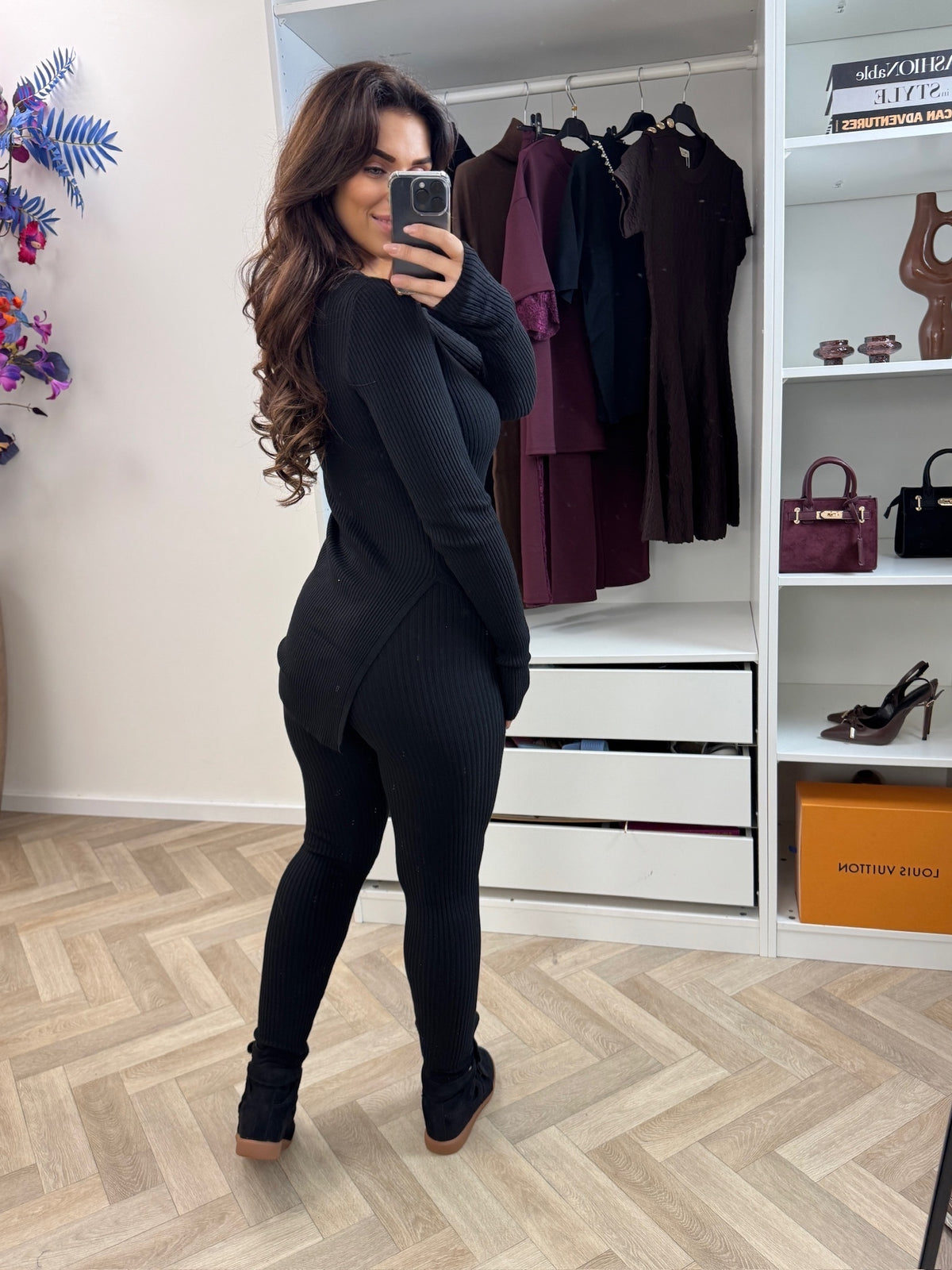 2 Delige Comfy Rib Set W2086 Black