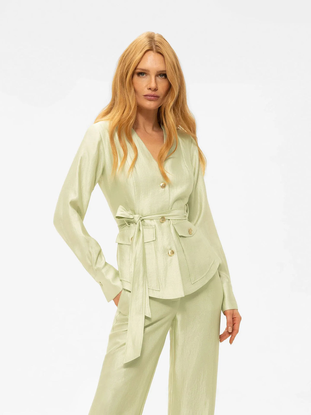 Blouse Porlamar Wrap Aloe Vera Nikkie