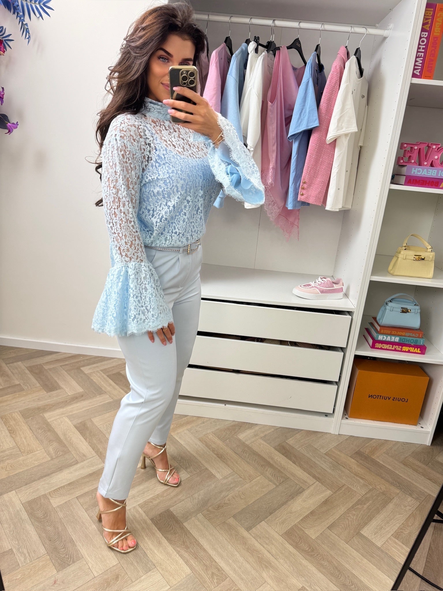 Blouse Stina lace VMCK1071 Light Blue