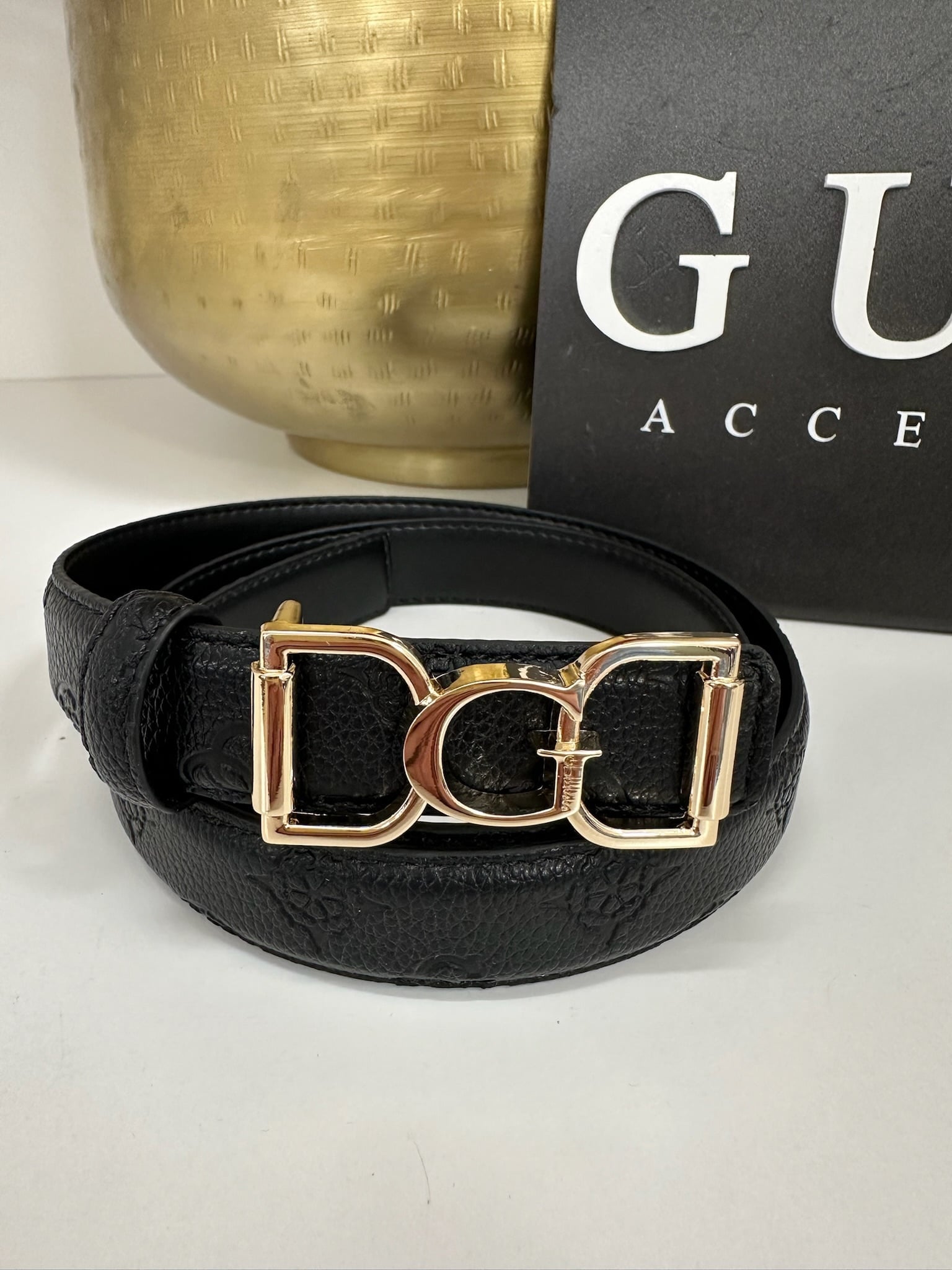 Belt Anise Logo Black Guess 1168