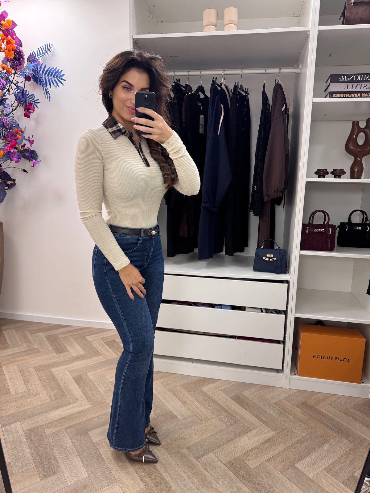 Top Ruit Kraagje Beige H70032