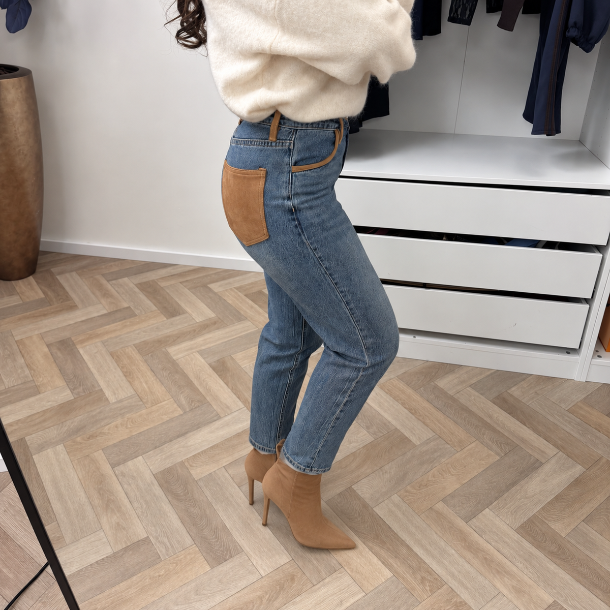 Jeans Suede Pocket Camel Blue MG1413