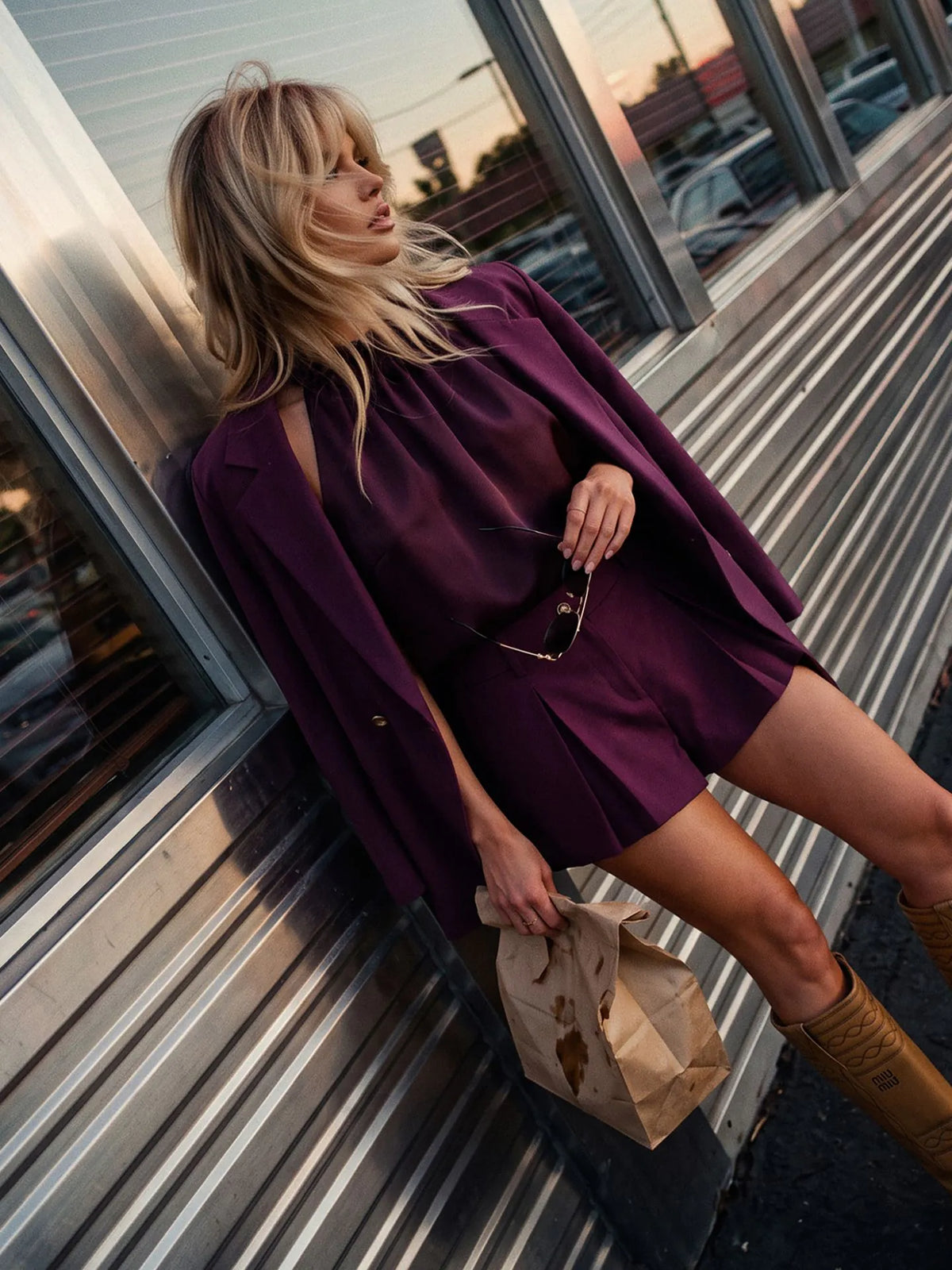 Ashira Blazer Grape Wine Nikkie
