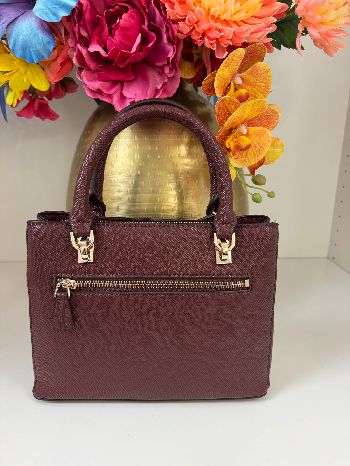 Satchel Noelle Burgundy Guess 1385