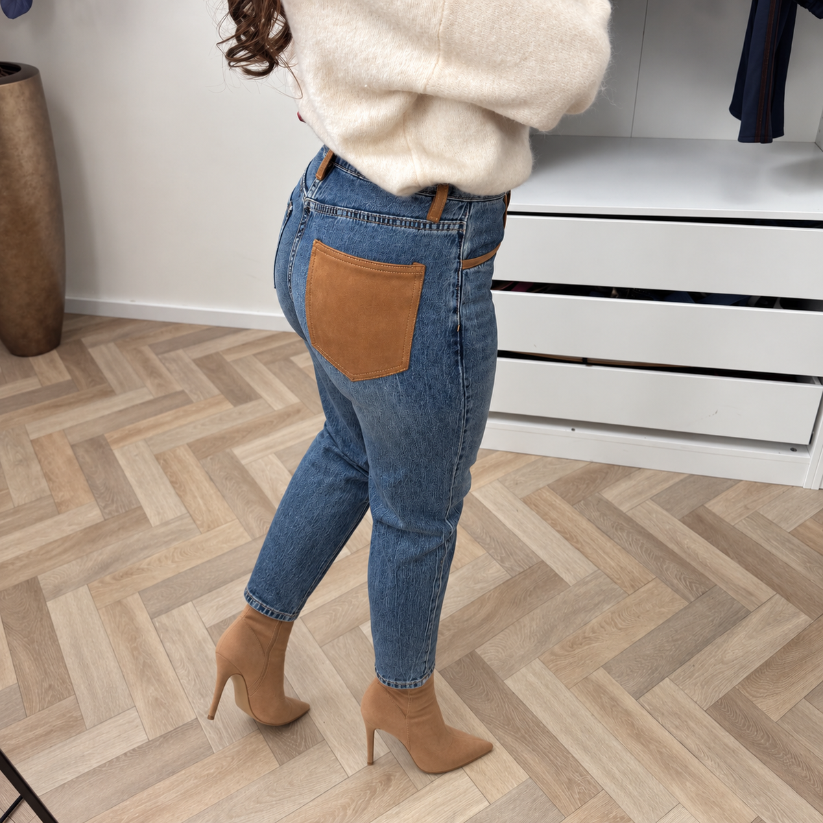 Jeans Suede Pocket Camel Blue MG1413