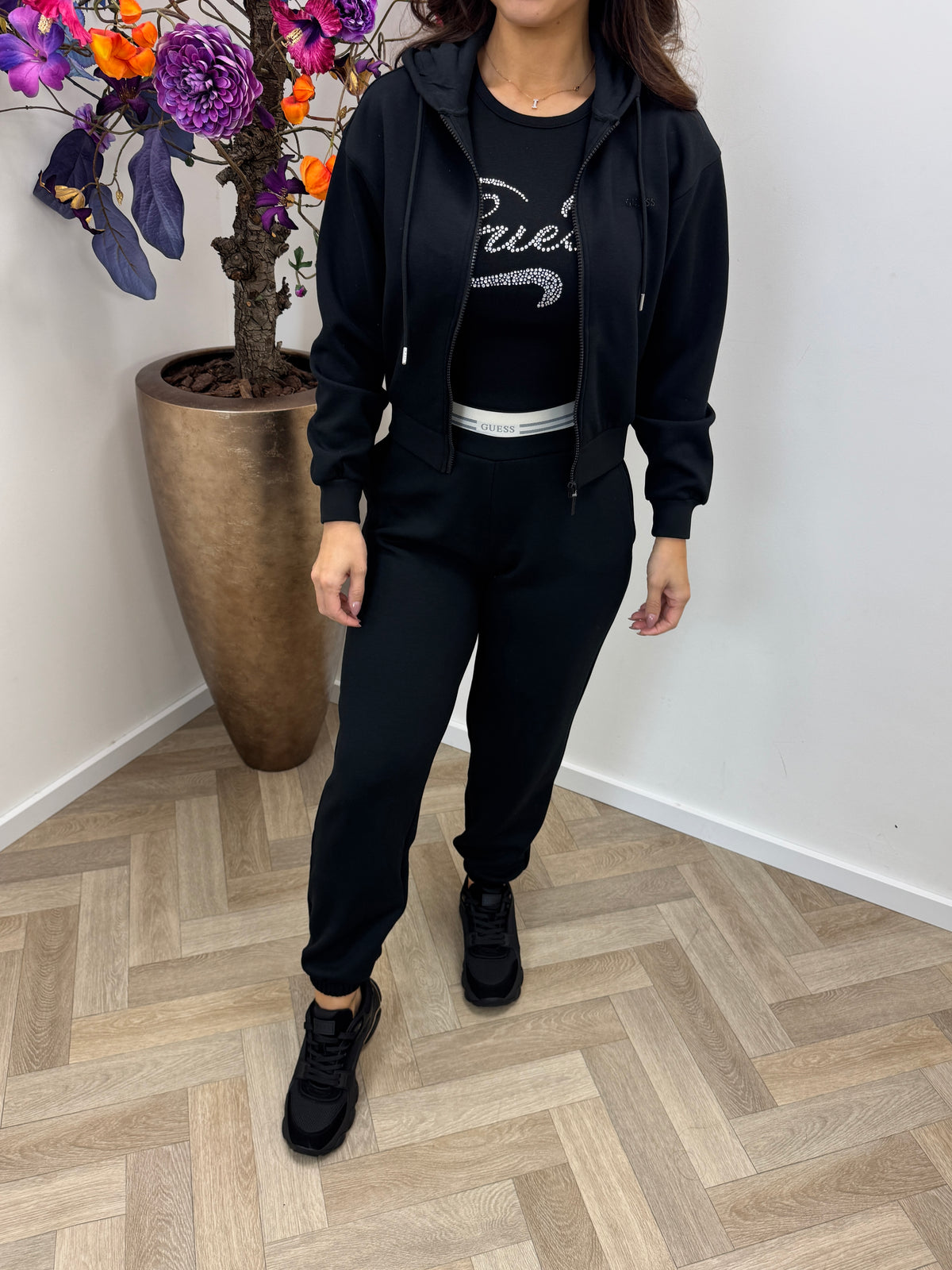 Full Zip Sweater Briana Black Guess 1392