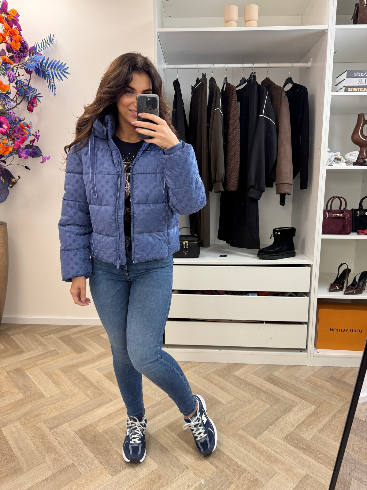 Puffer Jacket Daisy Logo Blue Guess 1450