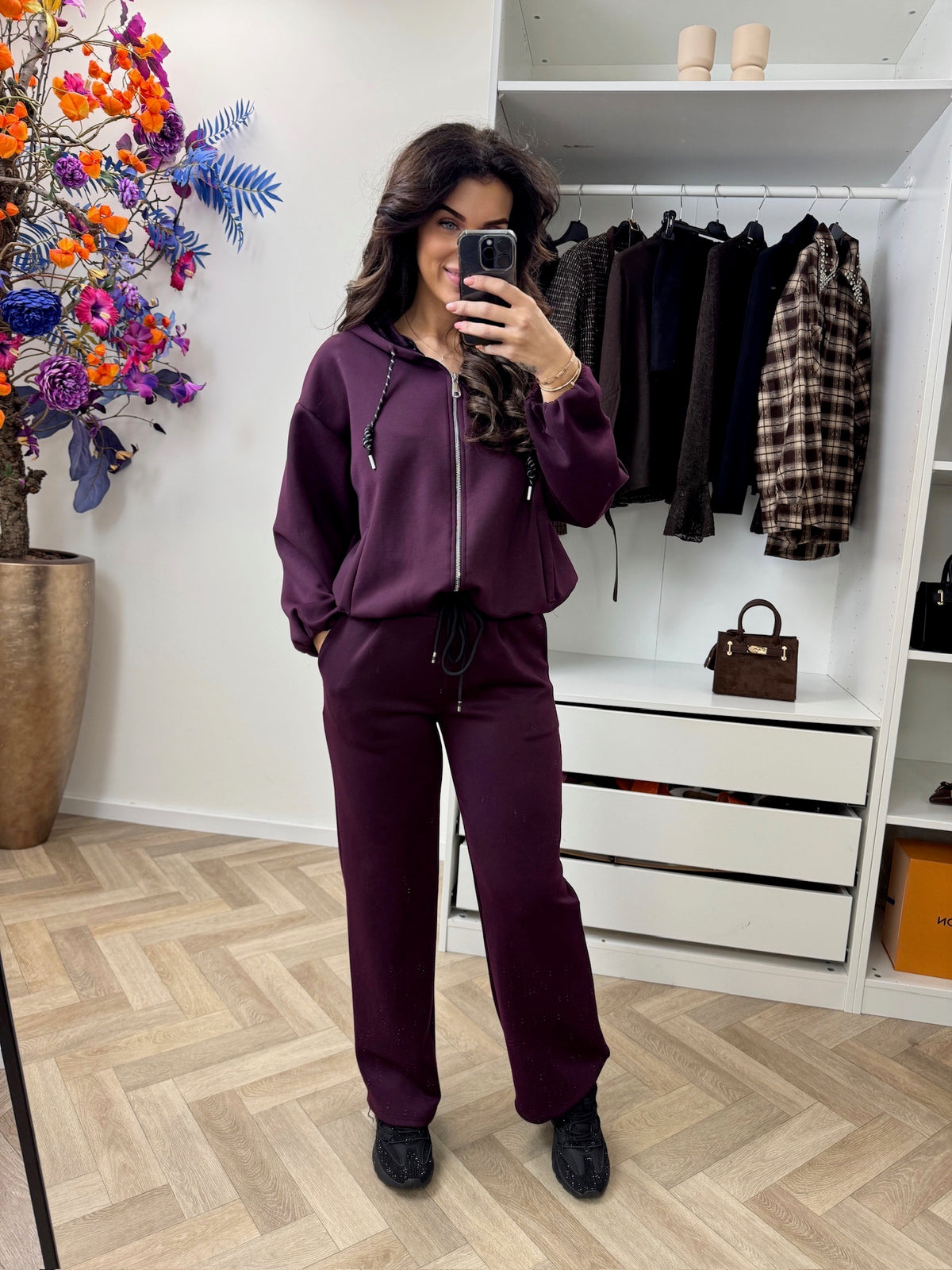 Joggingspak Zipper Basic Wine