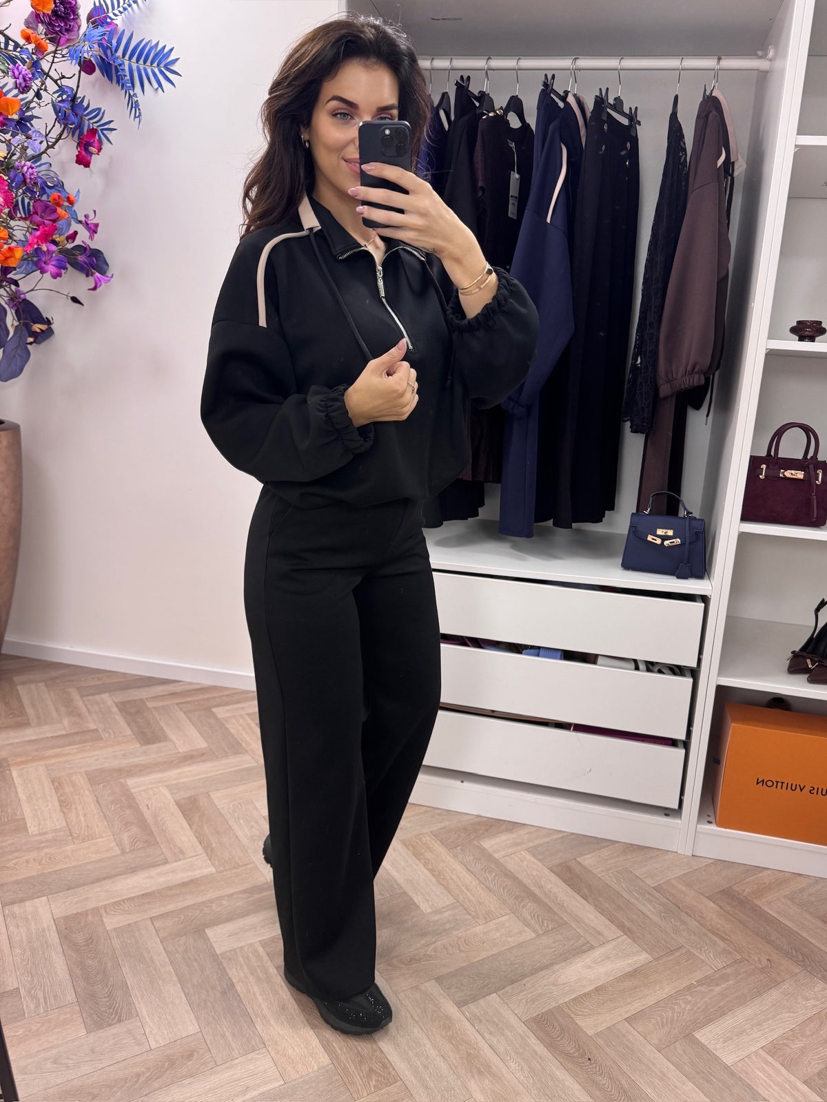 Joggingspak Xena Zipper Black