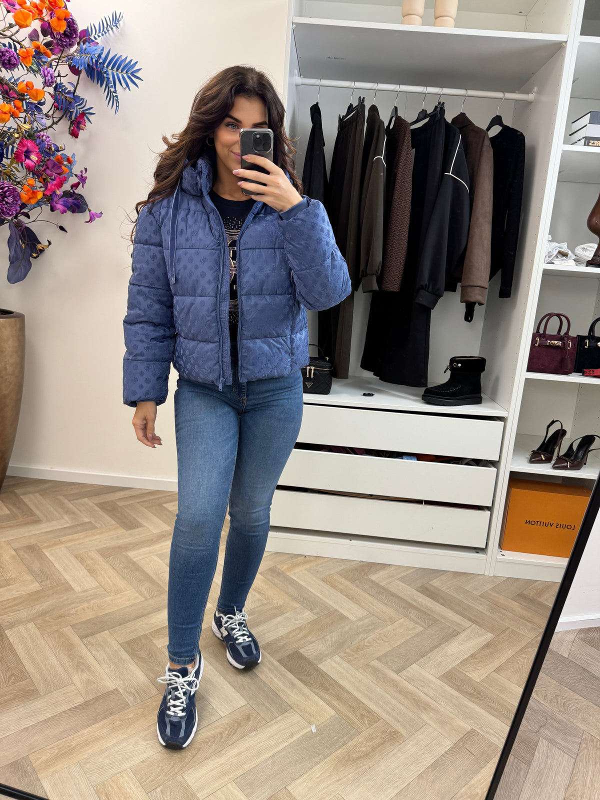 Puffer Jacket Daisy Logo Blue Guess 1450