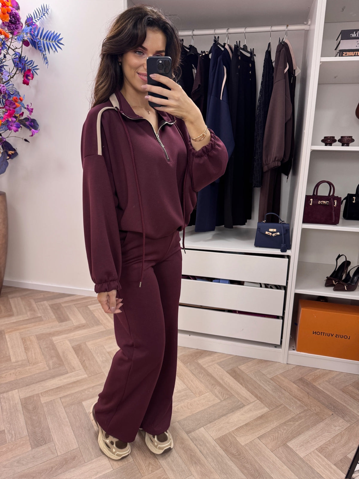 Joggingspak Xena Zipper Bordeaux