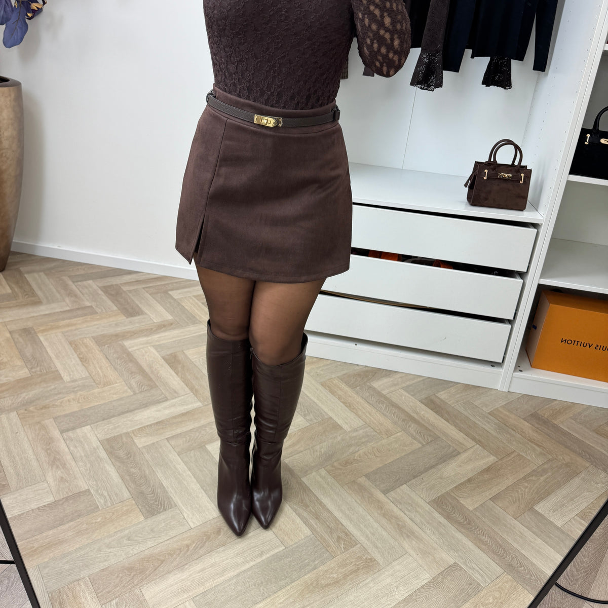 Skort Suede Look Choco
