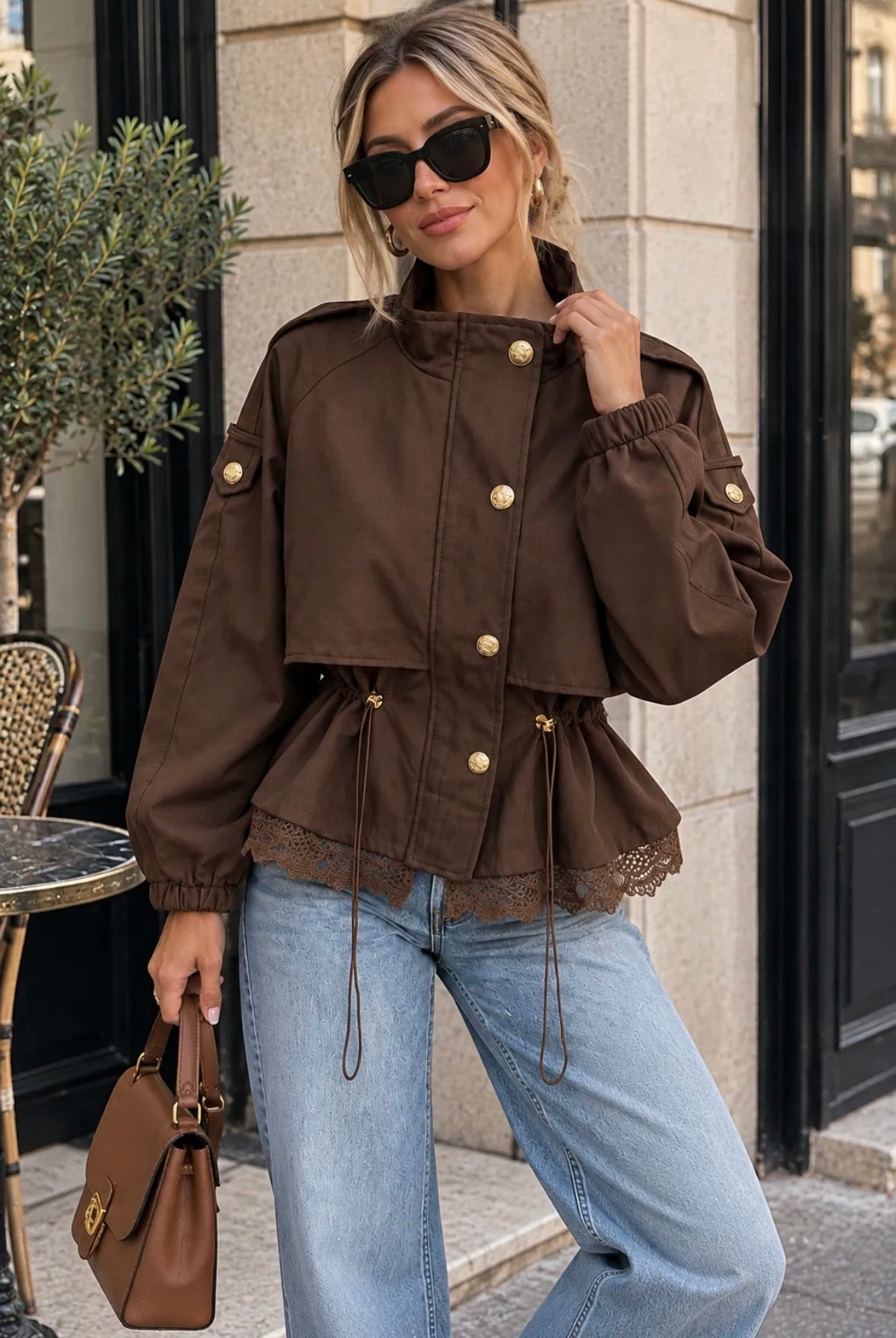 Jacket Lace Ashley Choco WE1038 PRE ORDER