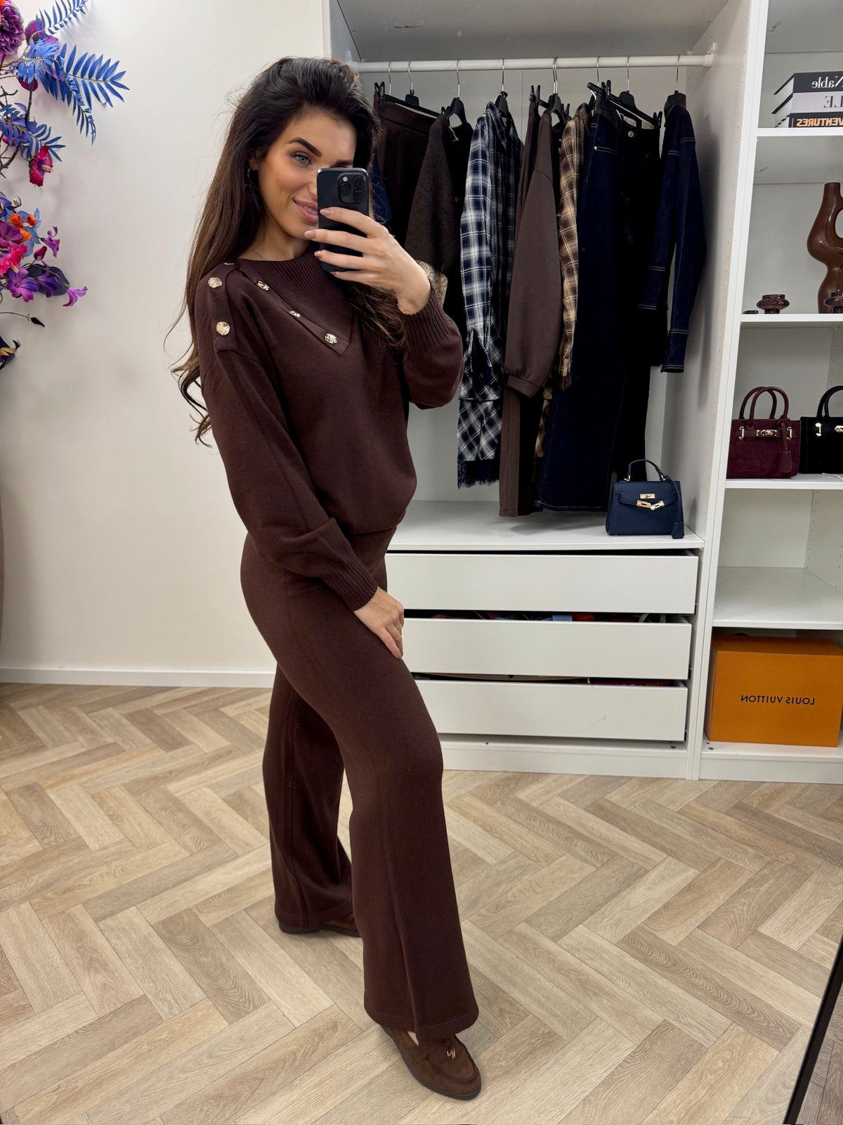 Lounge Set Button Choco W2628