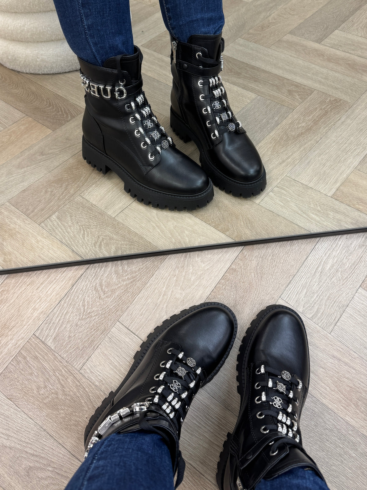Boots Ficki Zilver Black Guess 1488