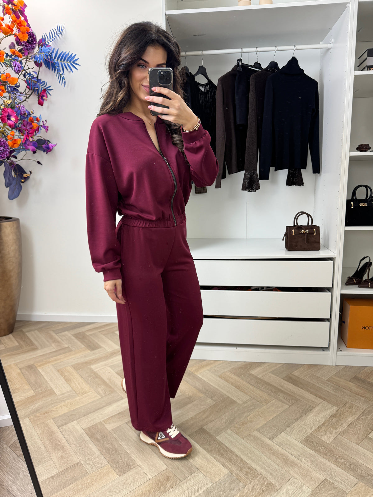 Joggingpak Zipper Bordeaux