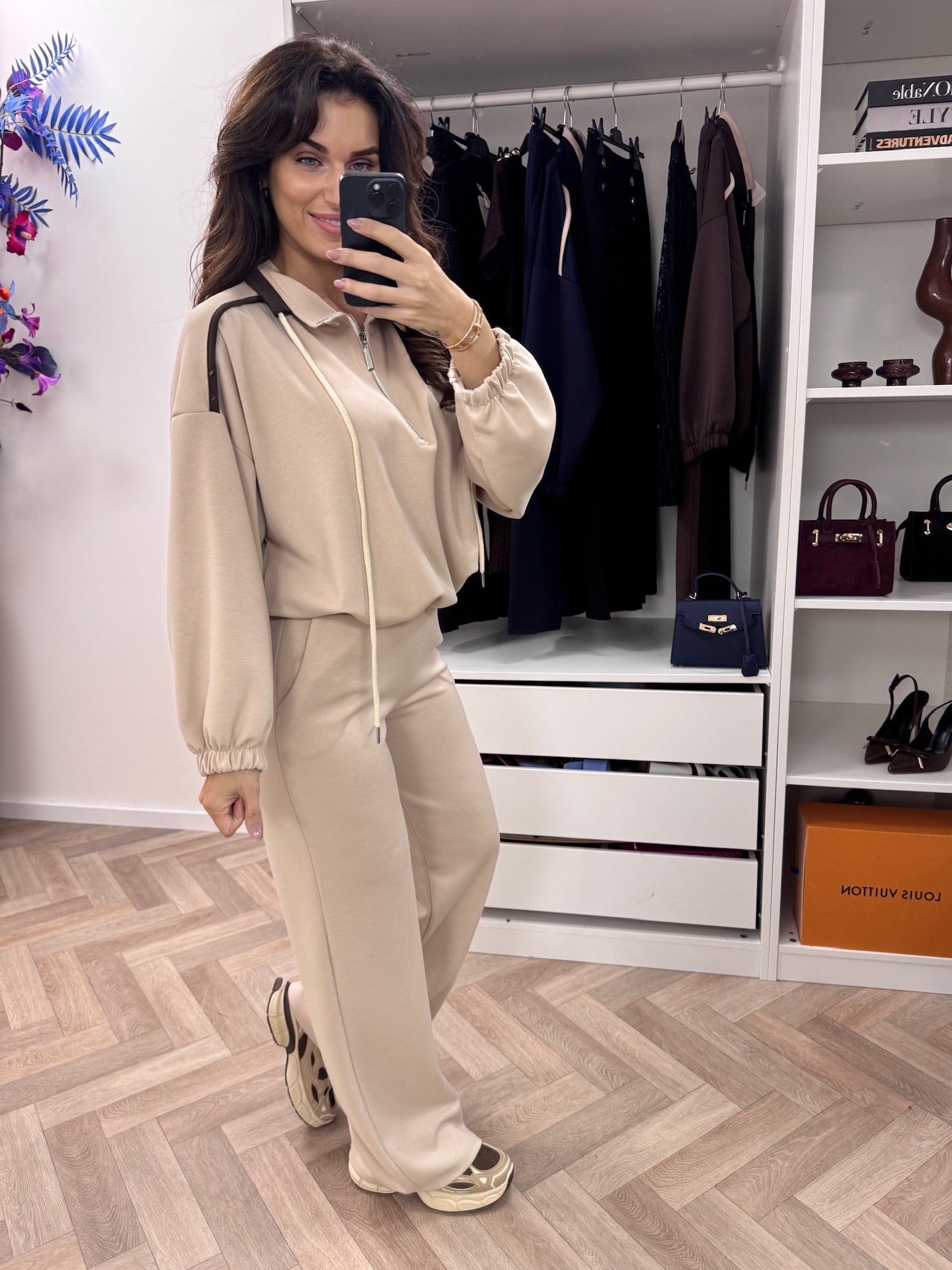 Joggingspak Xena Zipper Beige