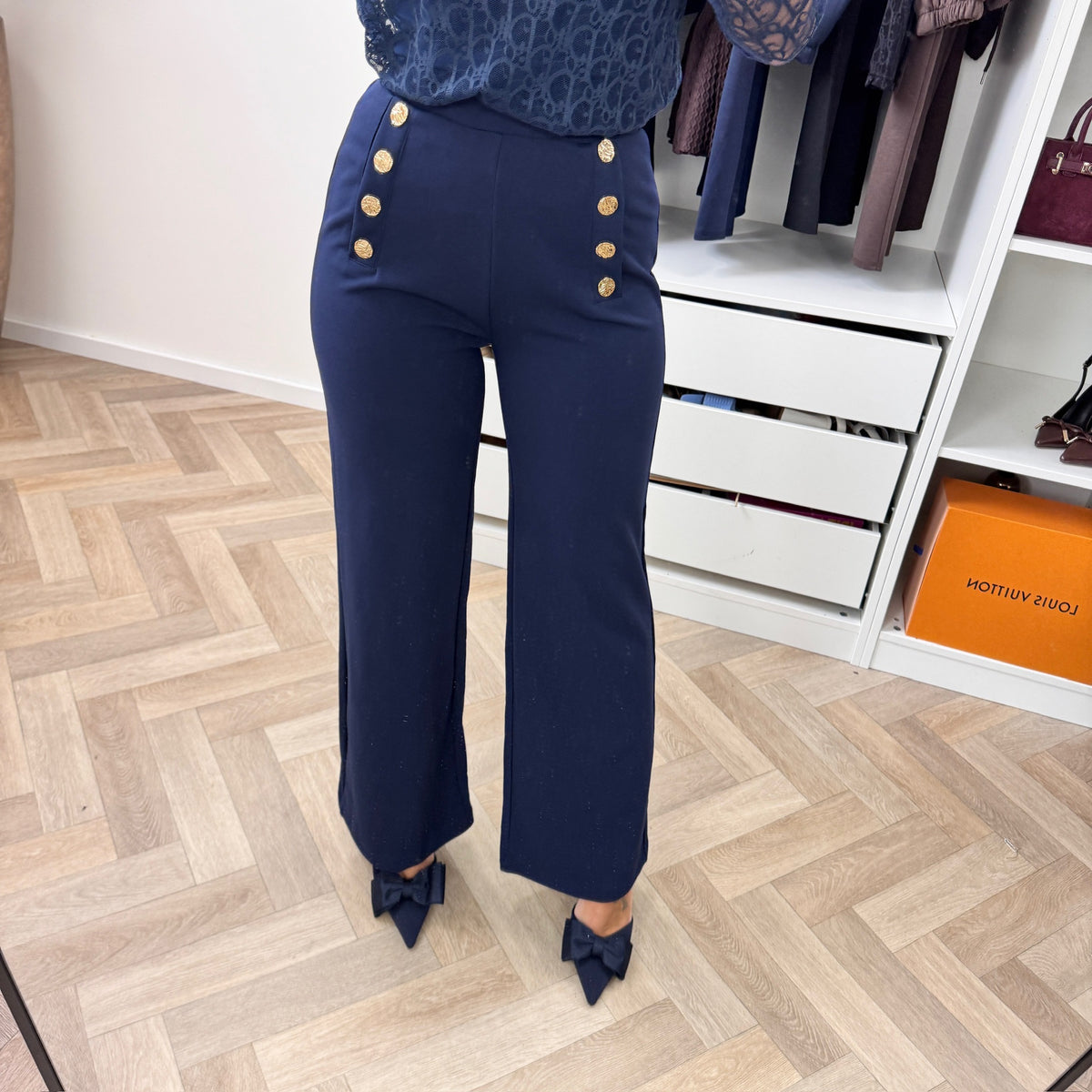 Perfect Button Pants Navy LM5112