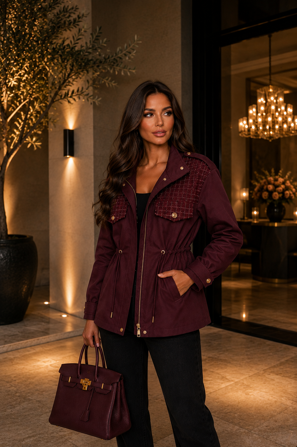 Luxury jacket Channie S5665 Bordeaux