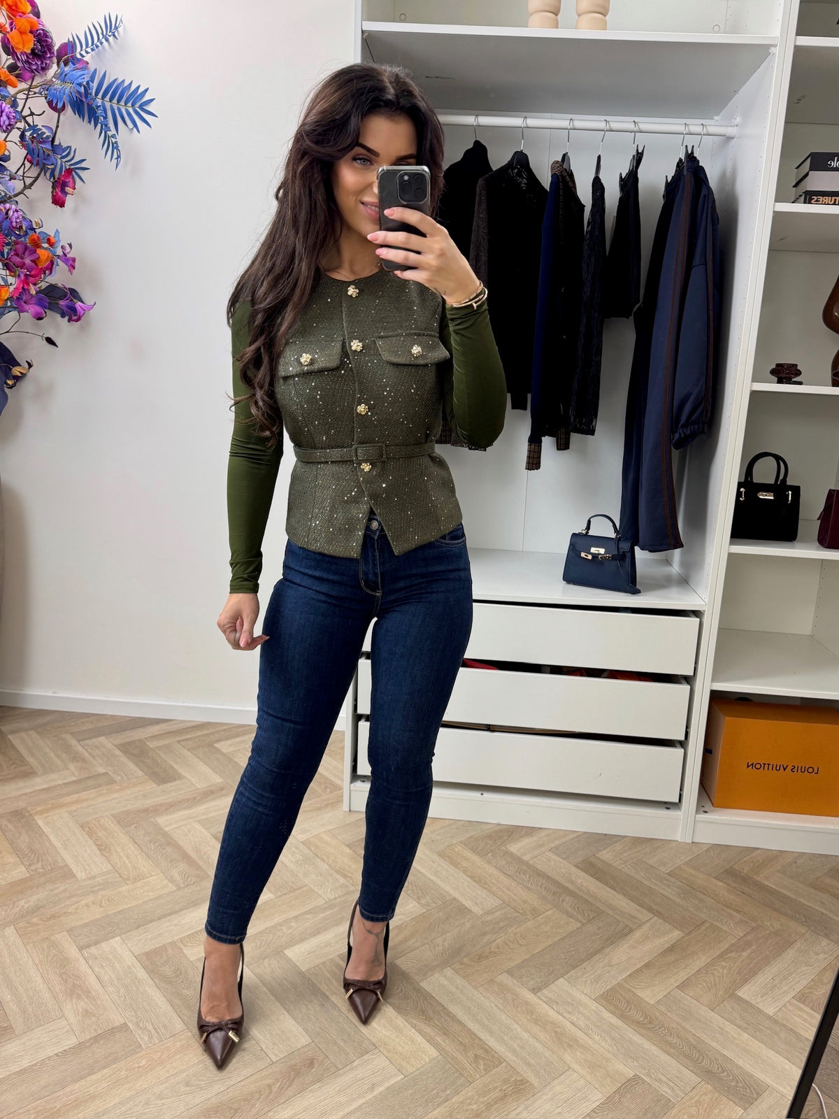 Gilet Boucle Lurex Army ZD1107
