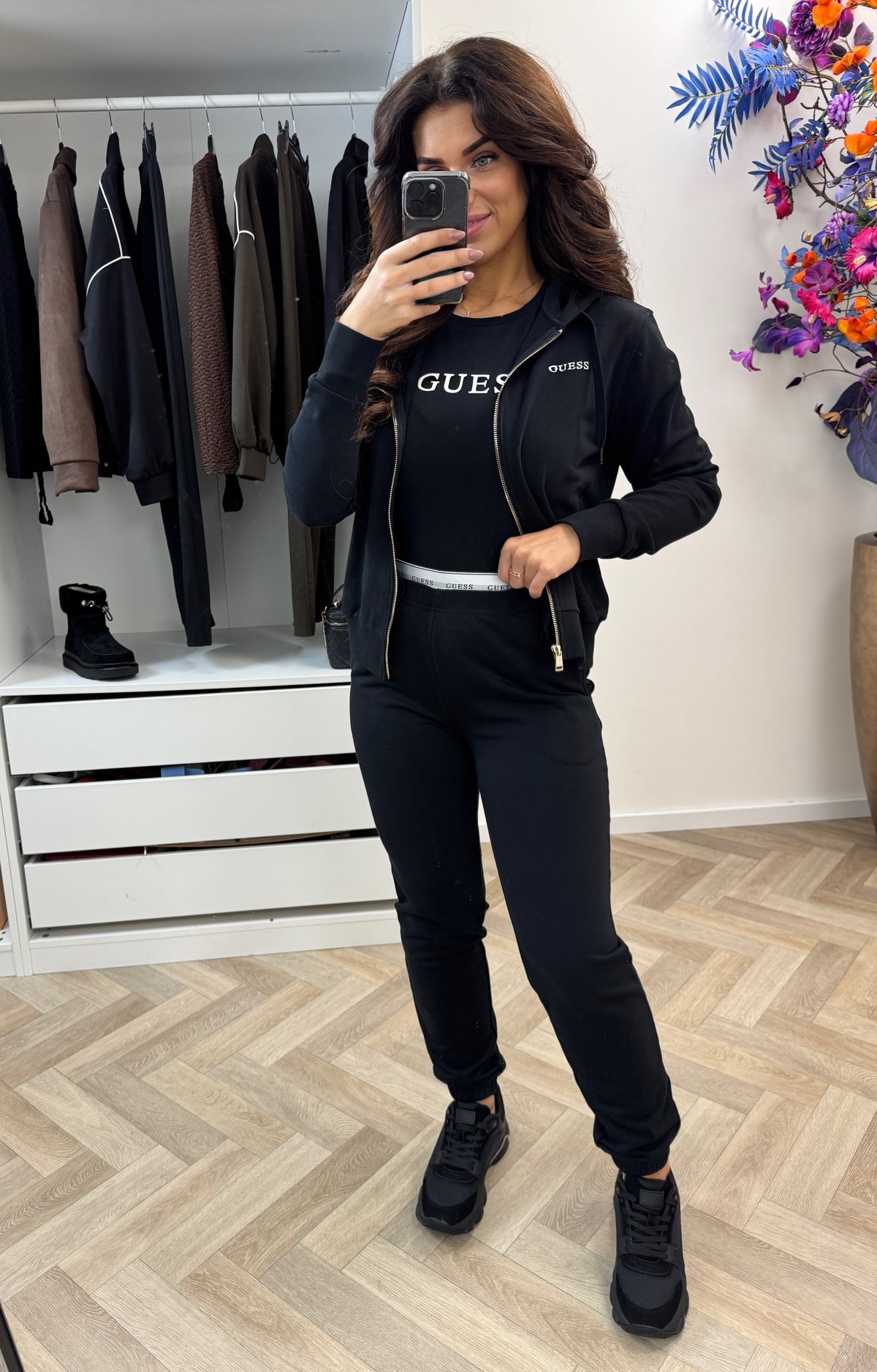 Zipper Jacket Sofia Black Guess 1429