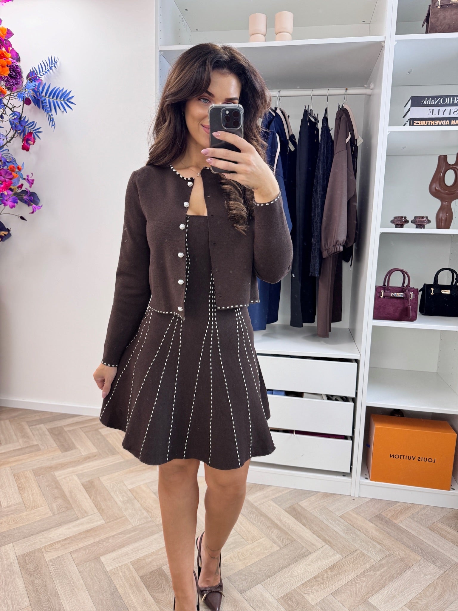 Dress Cardigan  Choco MC2795