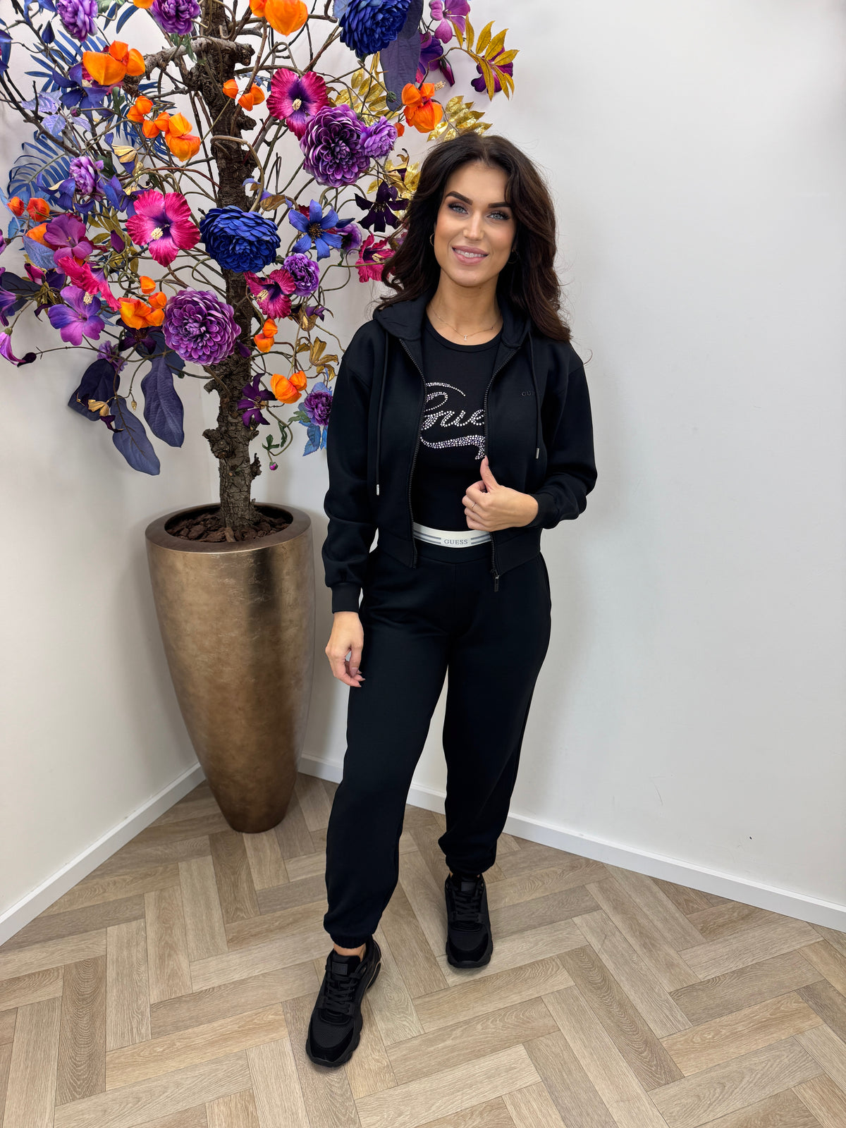 Full Zip Sweater Briana Black Guess 1392