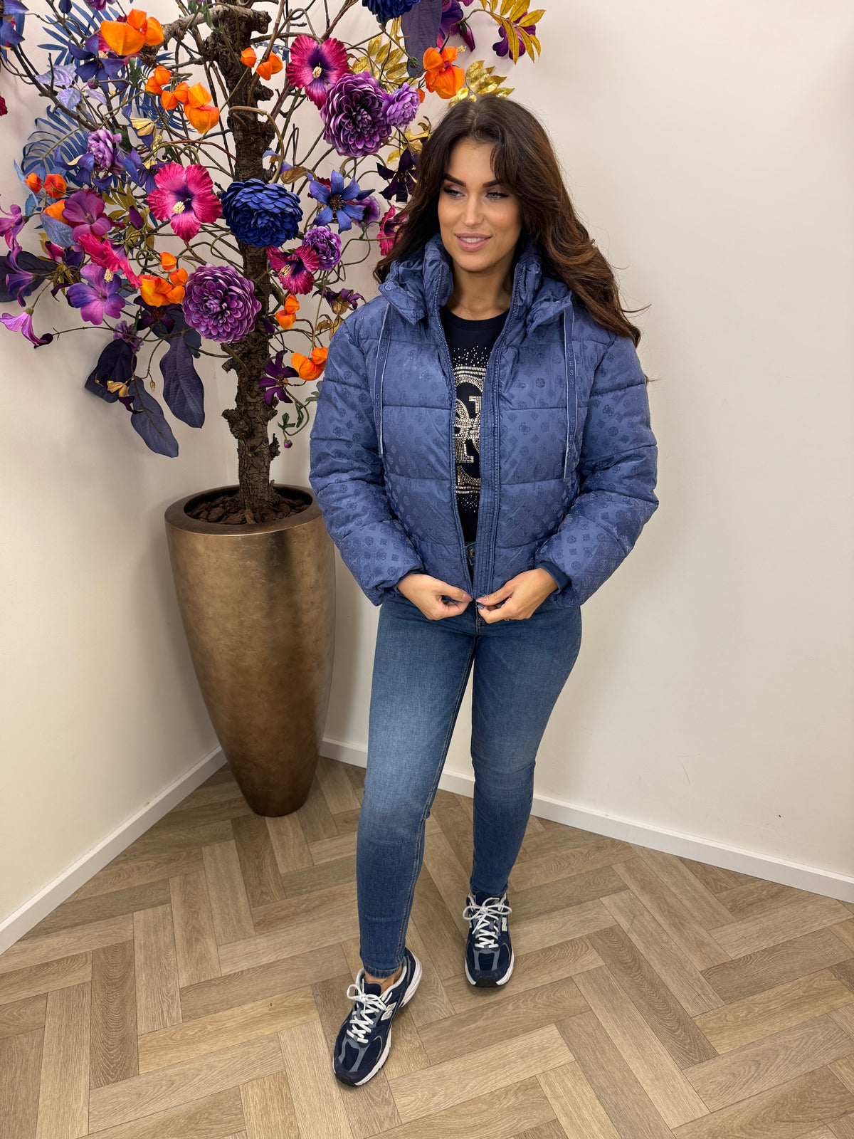 Puffer Jacket Daisy Logo Blue Guess 1450