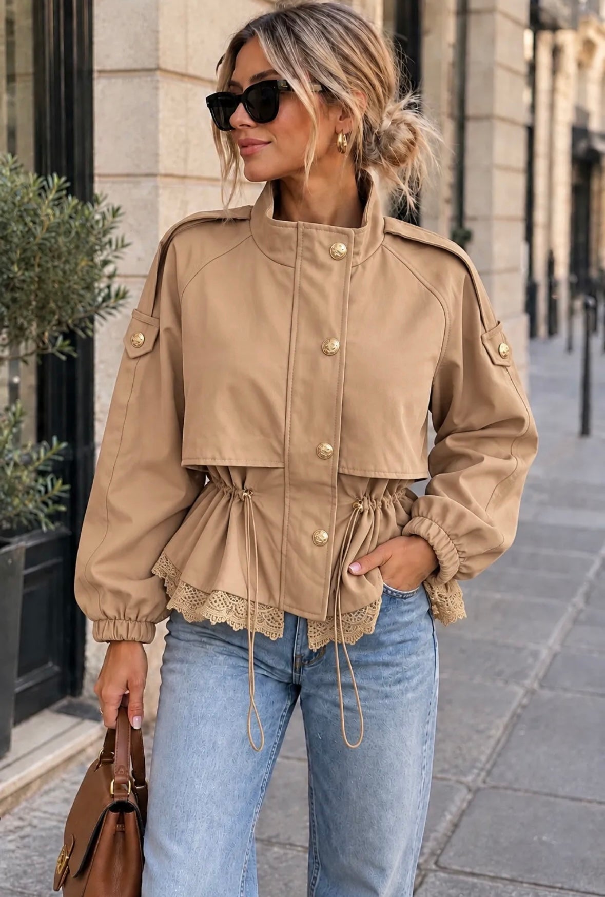 jacket Lace ashley camel WE1038 PRE ORDER