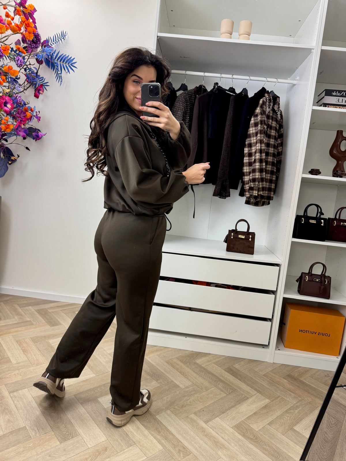 Joggingspak Zipper Basic Choco