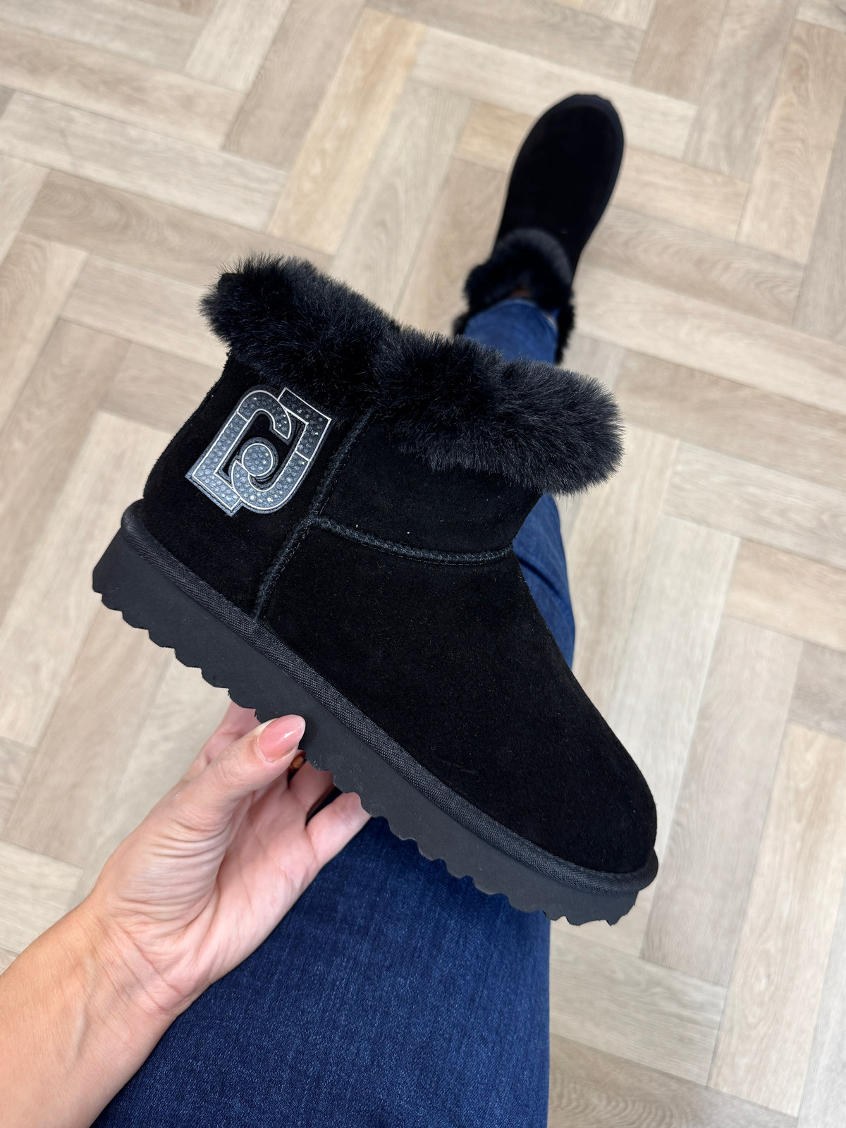 Ankle Boots LJ Logo Suede Black Liu Jo 2024