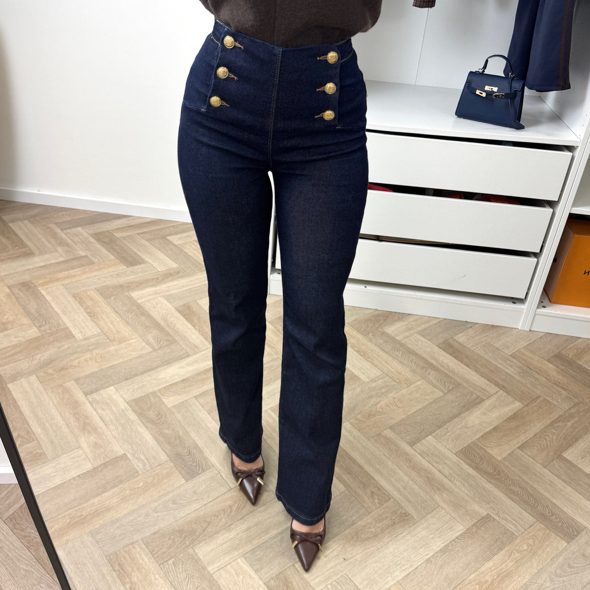 Jeans Gold Button Rosy Y6296T