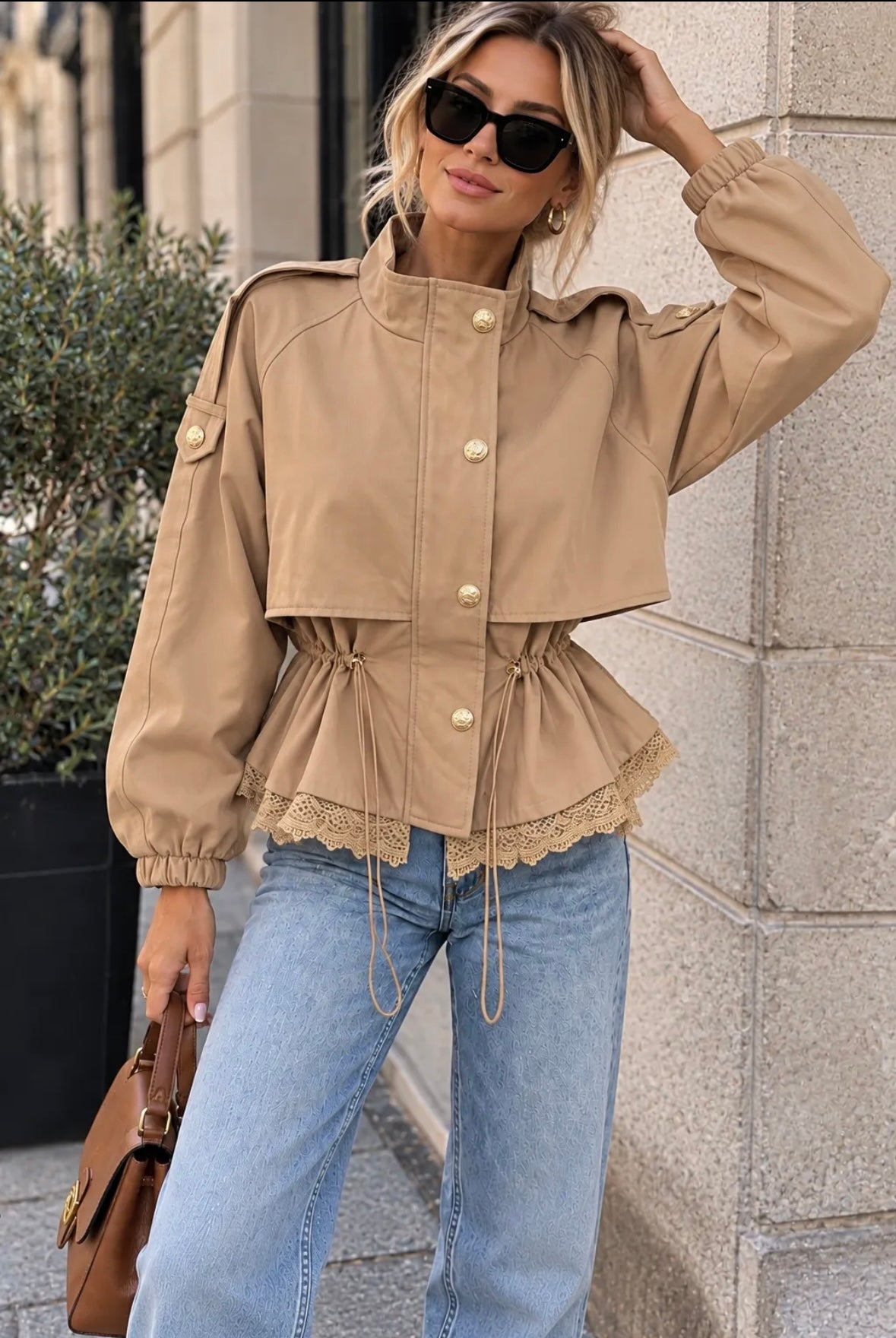 jacket Lace ashley camel WE1038 PRE ORDER