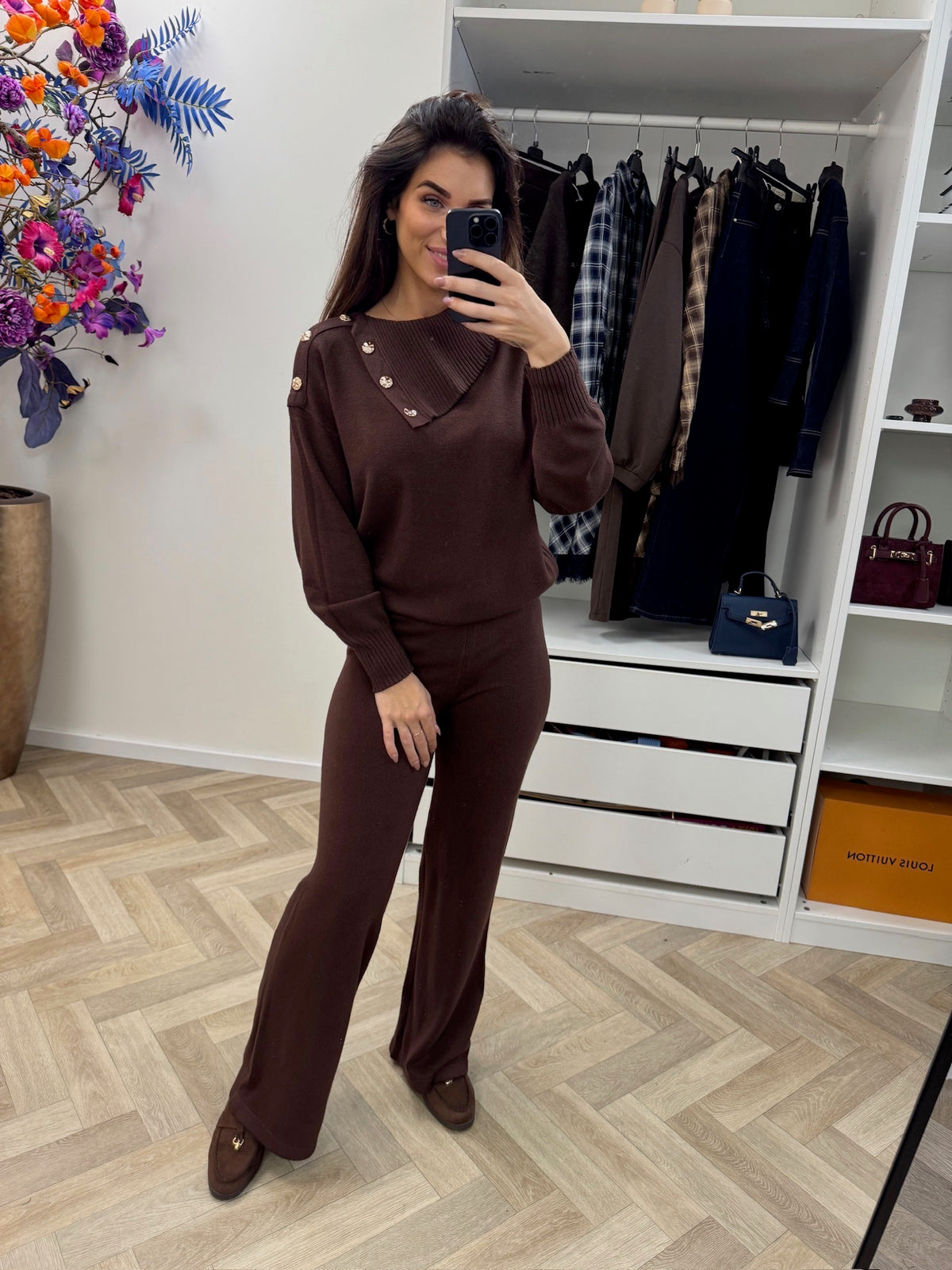 Lounge Set Button Choco W2628
