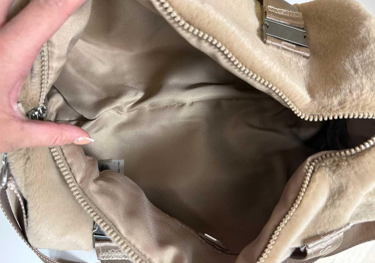 Fake Fur Bag Sand Guess 1428