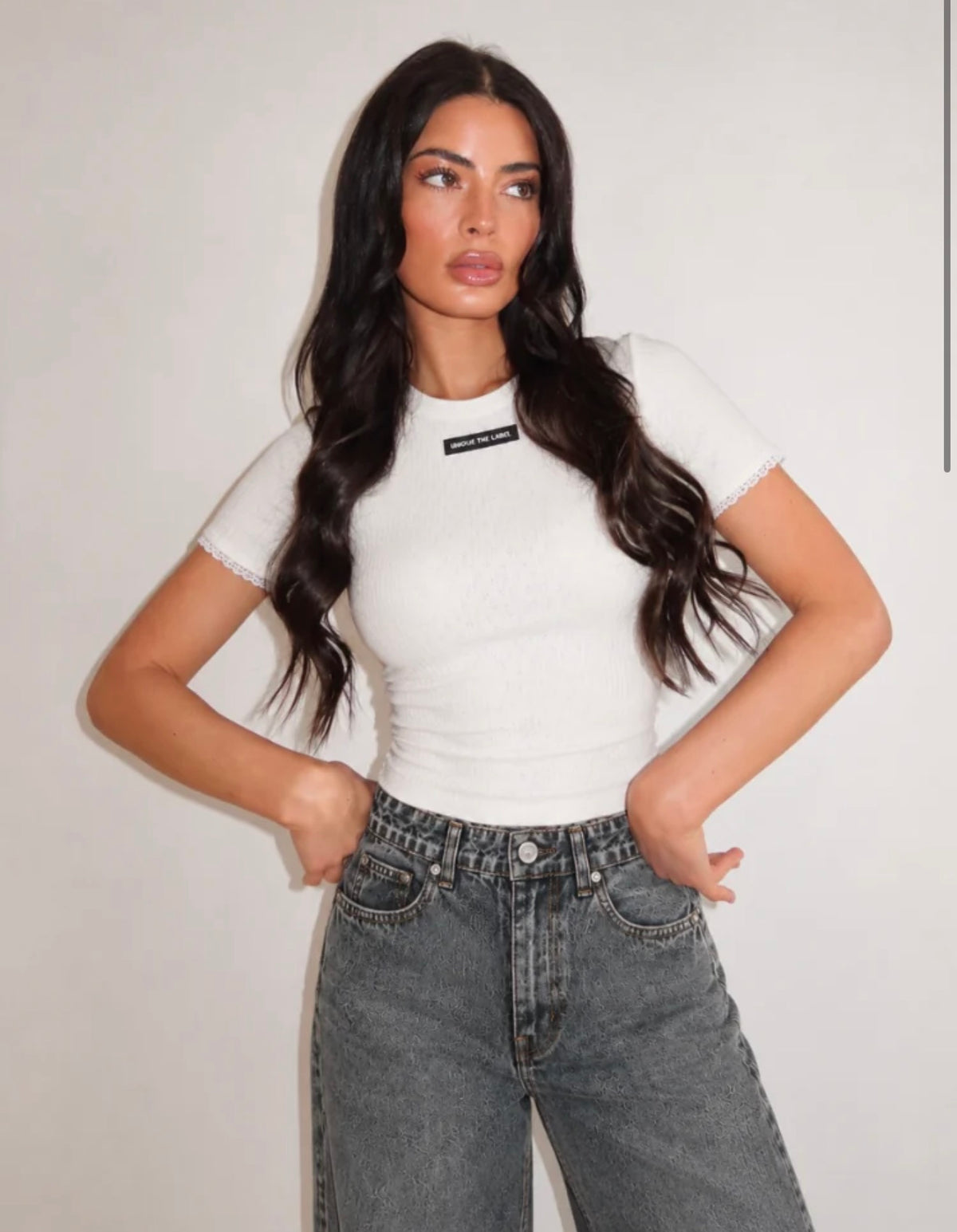 Vela Pointelle Top White