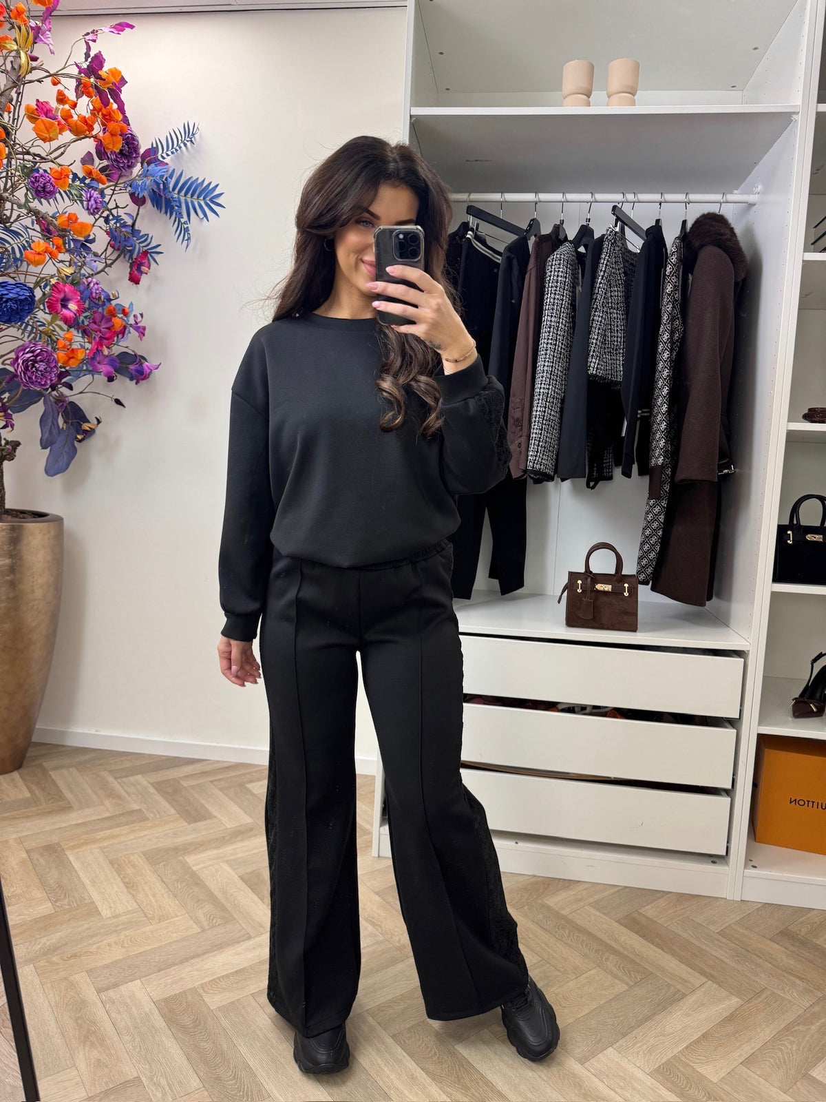 Joggings Set Lace  Black