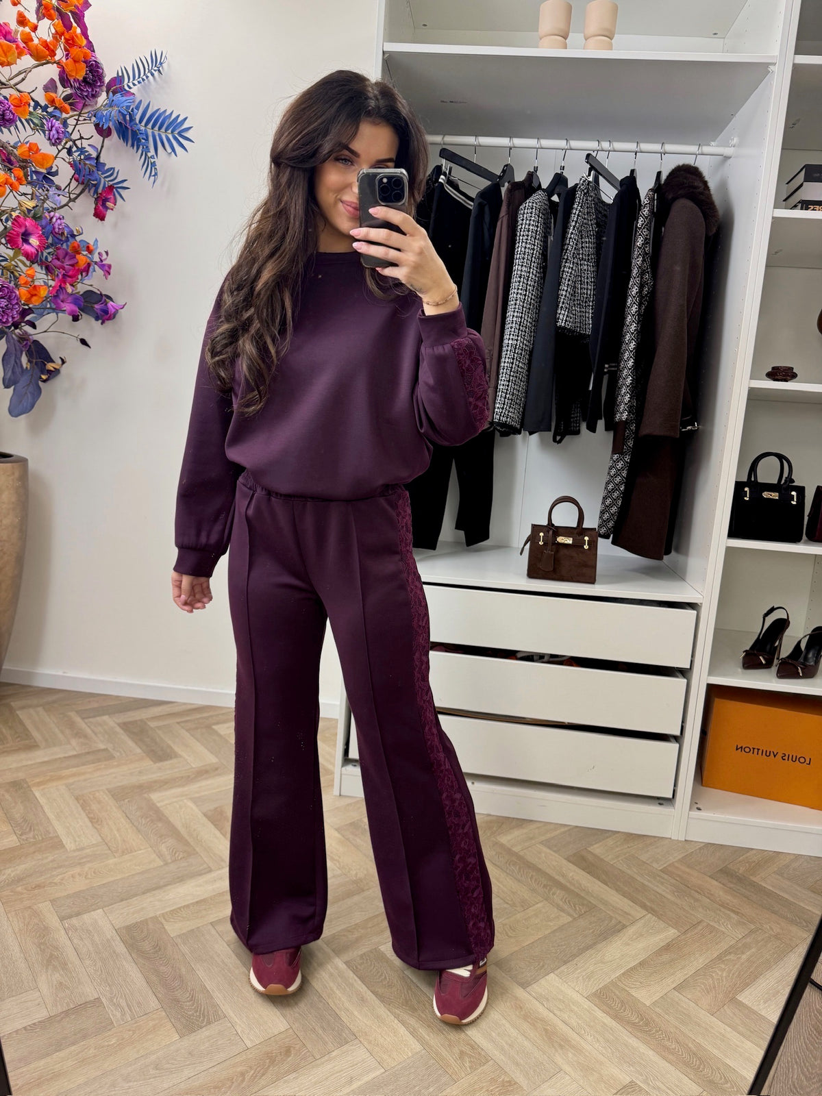 Joggings Set Lace Bordeaux