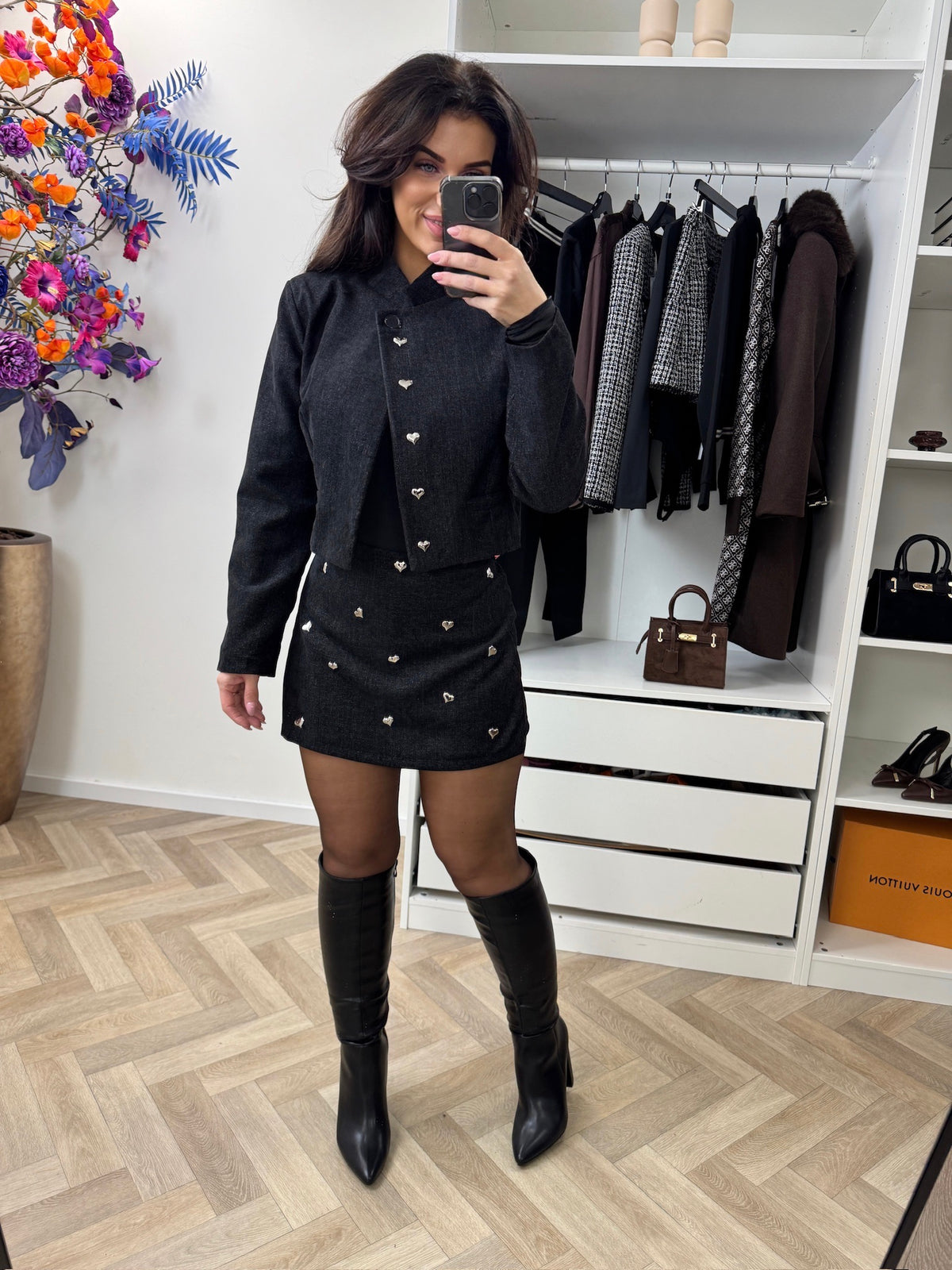 Jacket With Hearts Black  PR53321