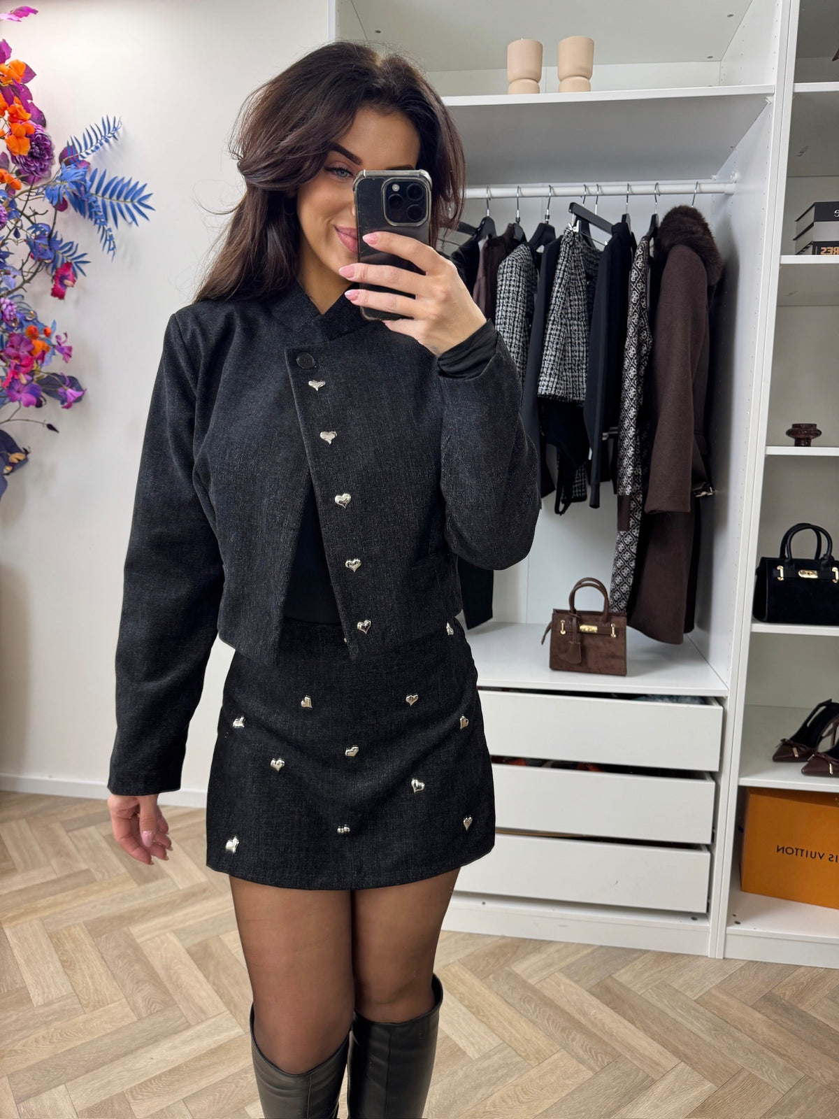 Jacket With Hearts Black  PR53321