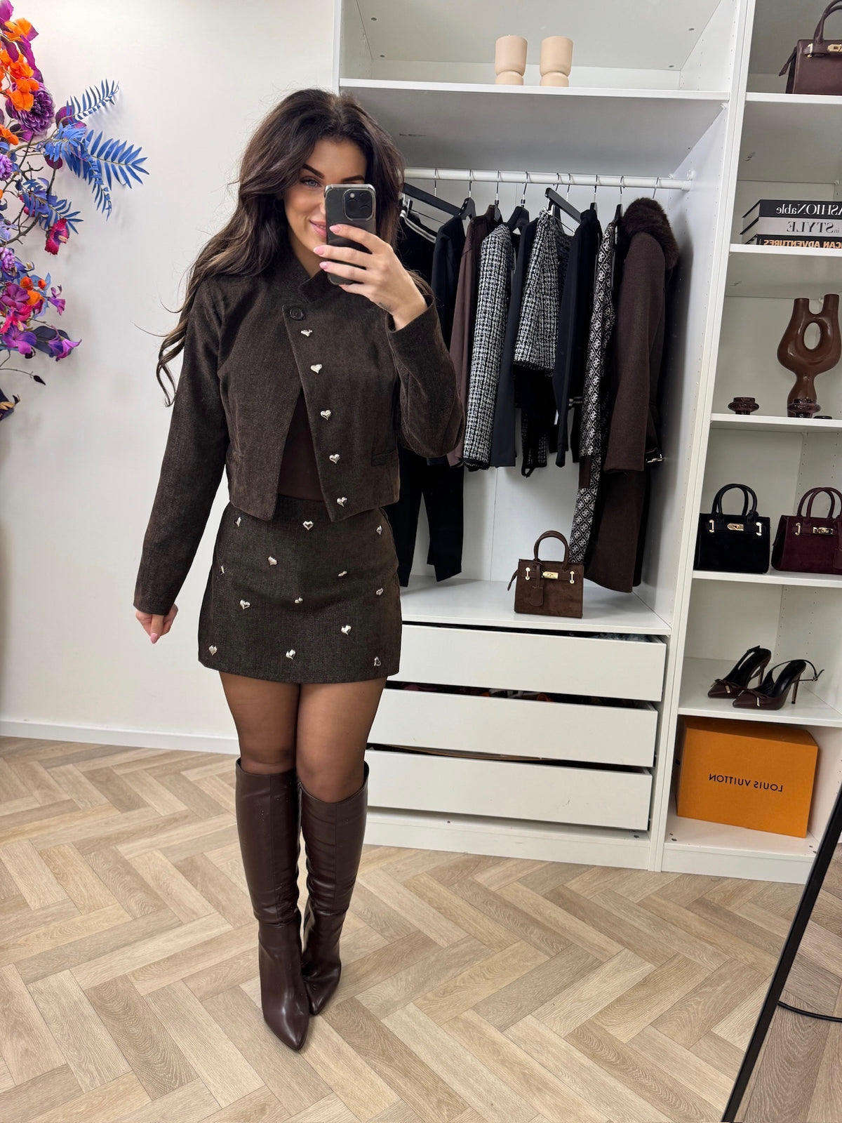 Jacket With Hearts  Choco PR53321