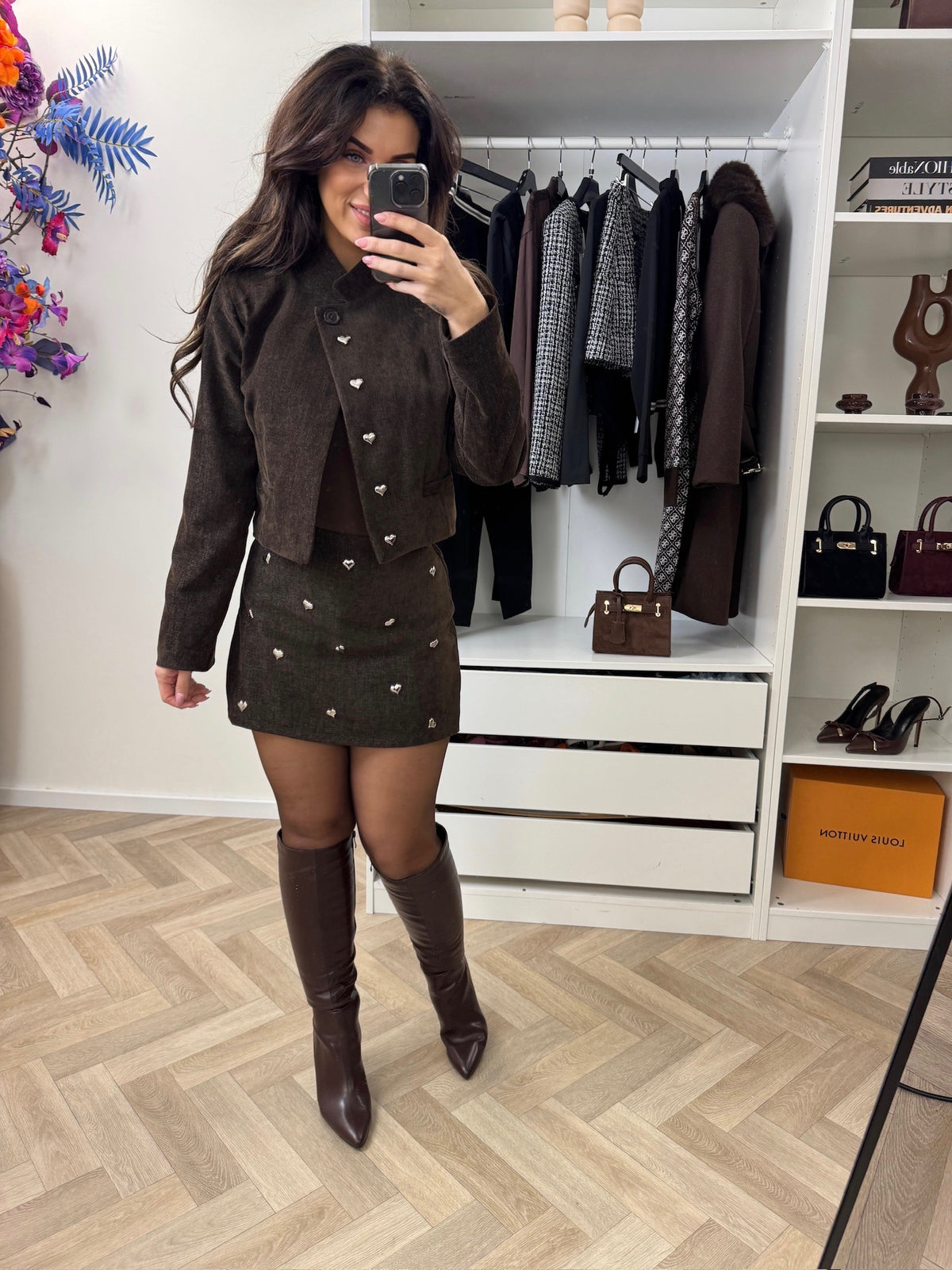 Jacket With Hearts  Choco PR53321