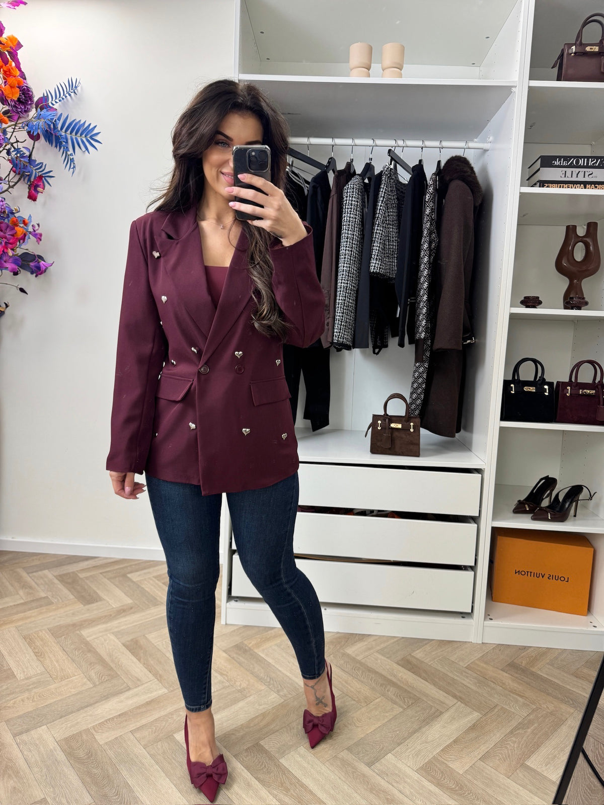 Blazer Mini Hearts Bordeaux