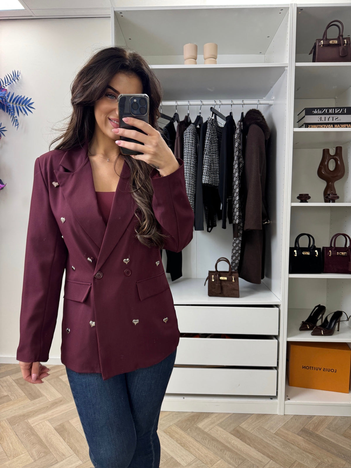 Blazer Mini Hearts Bordeaux
