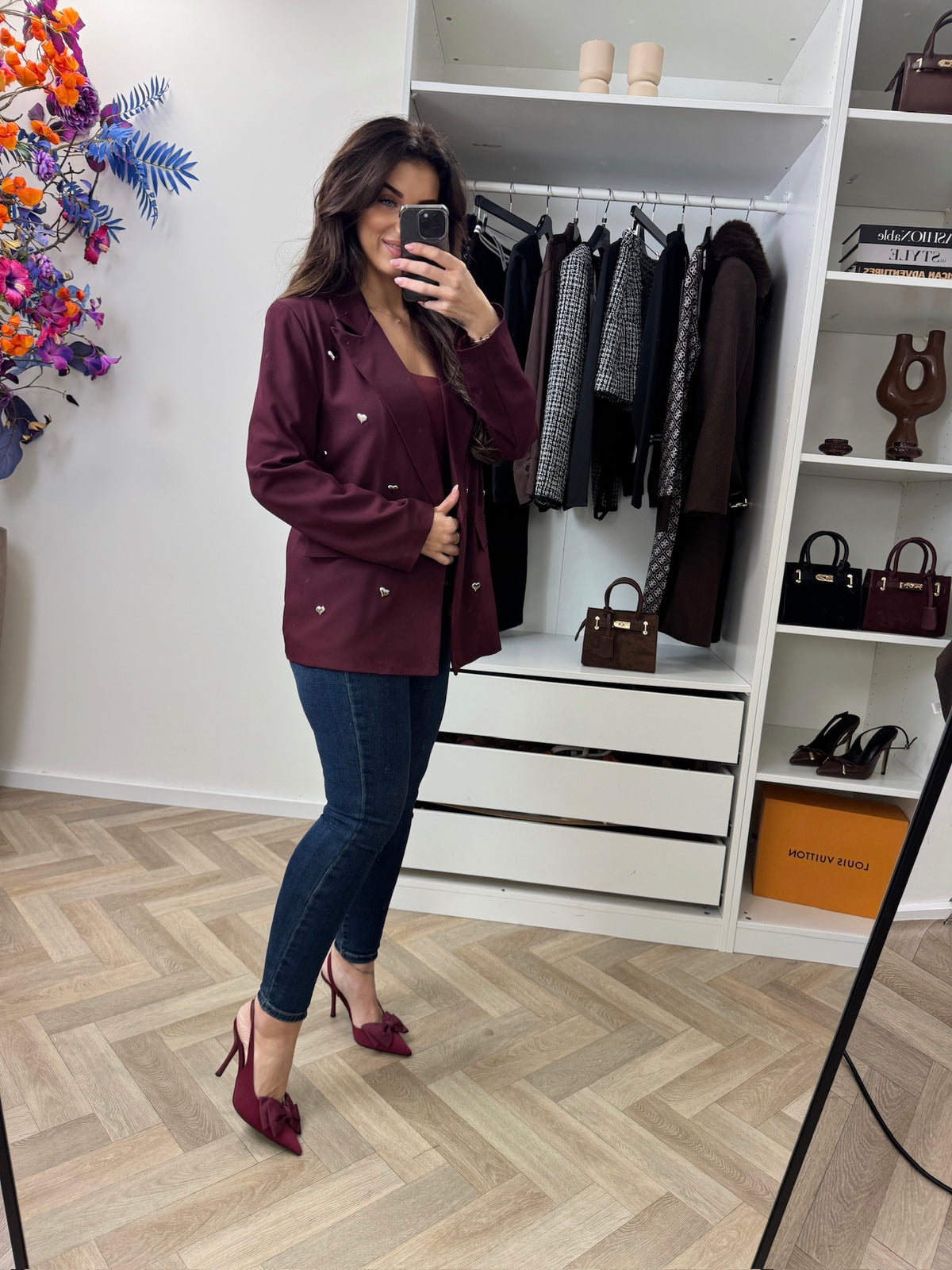 Blazer Mini Hearts Bordeaux