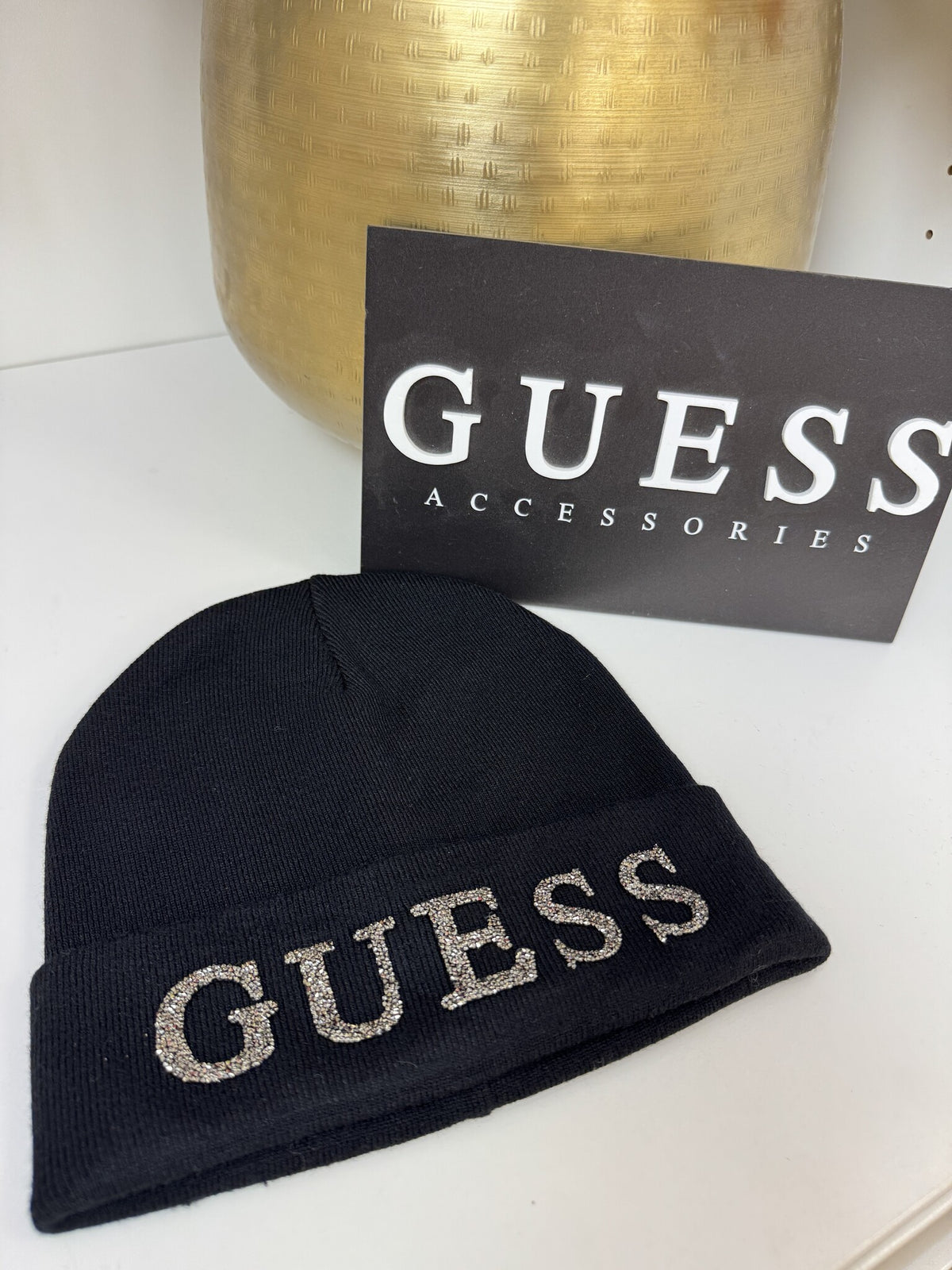 Beanie Diamonds Guess Black 1378