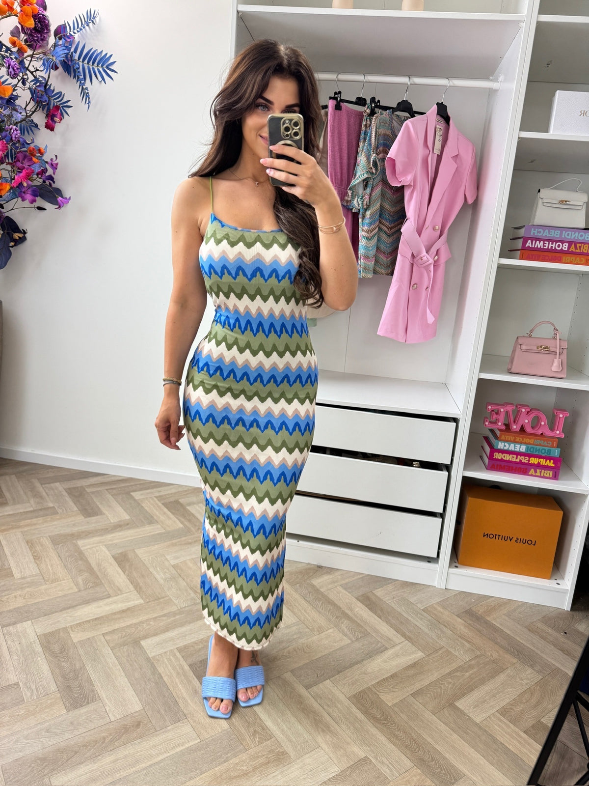 Long dress Lotti Zigzag Green