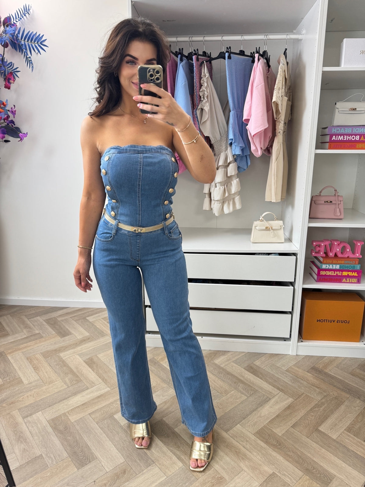 Jumpsuit Denim Button D2574